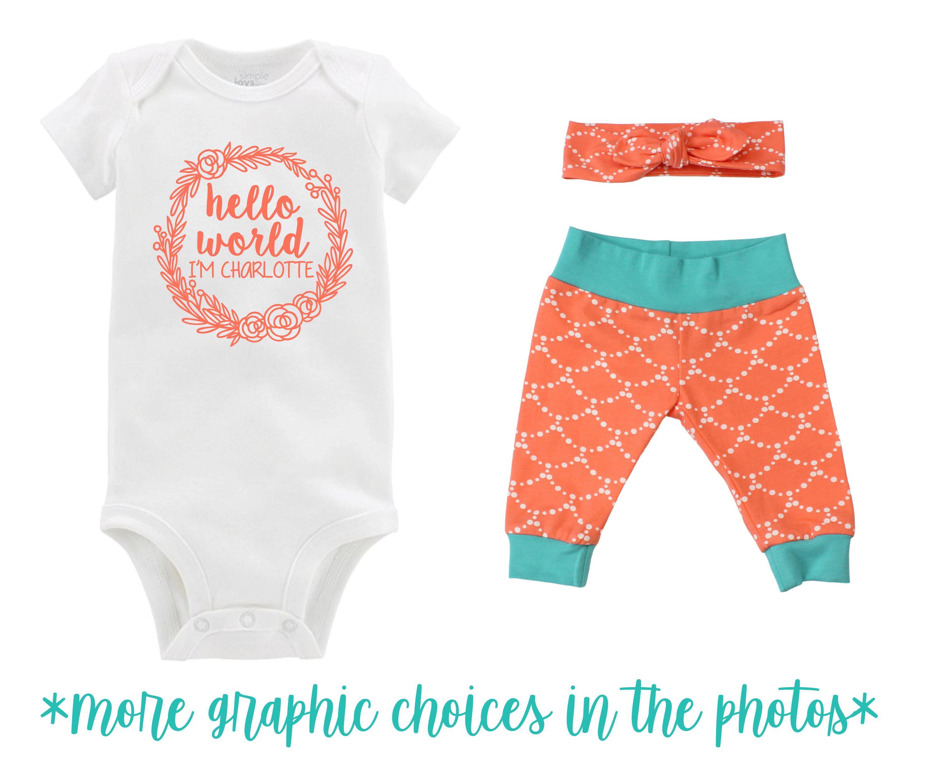 Coral Summer Baby Girl Outfit
