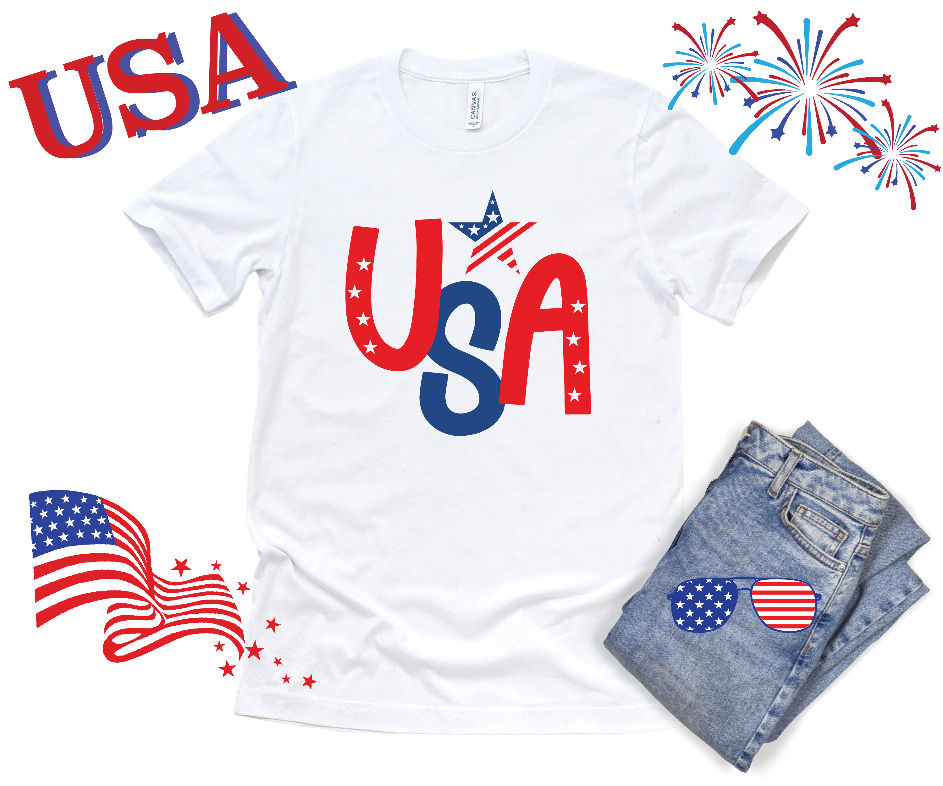 4th of July Printed Graphic Shirt