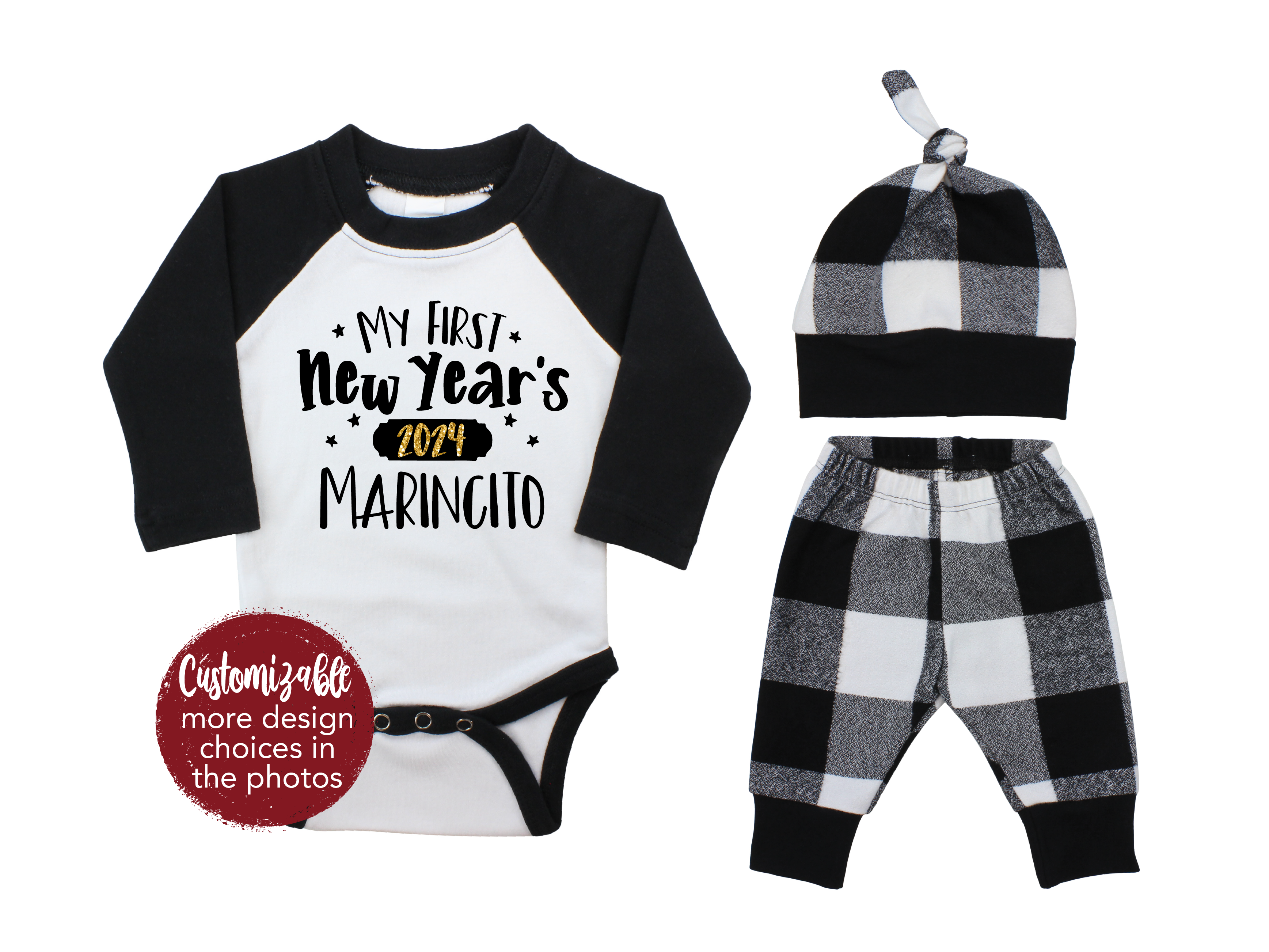 My First New Year's Boy Baby Outfit