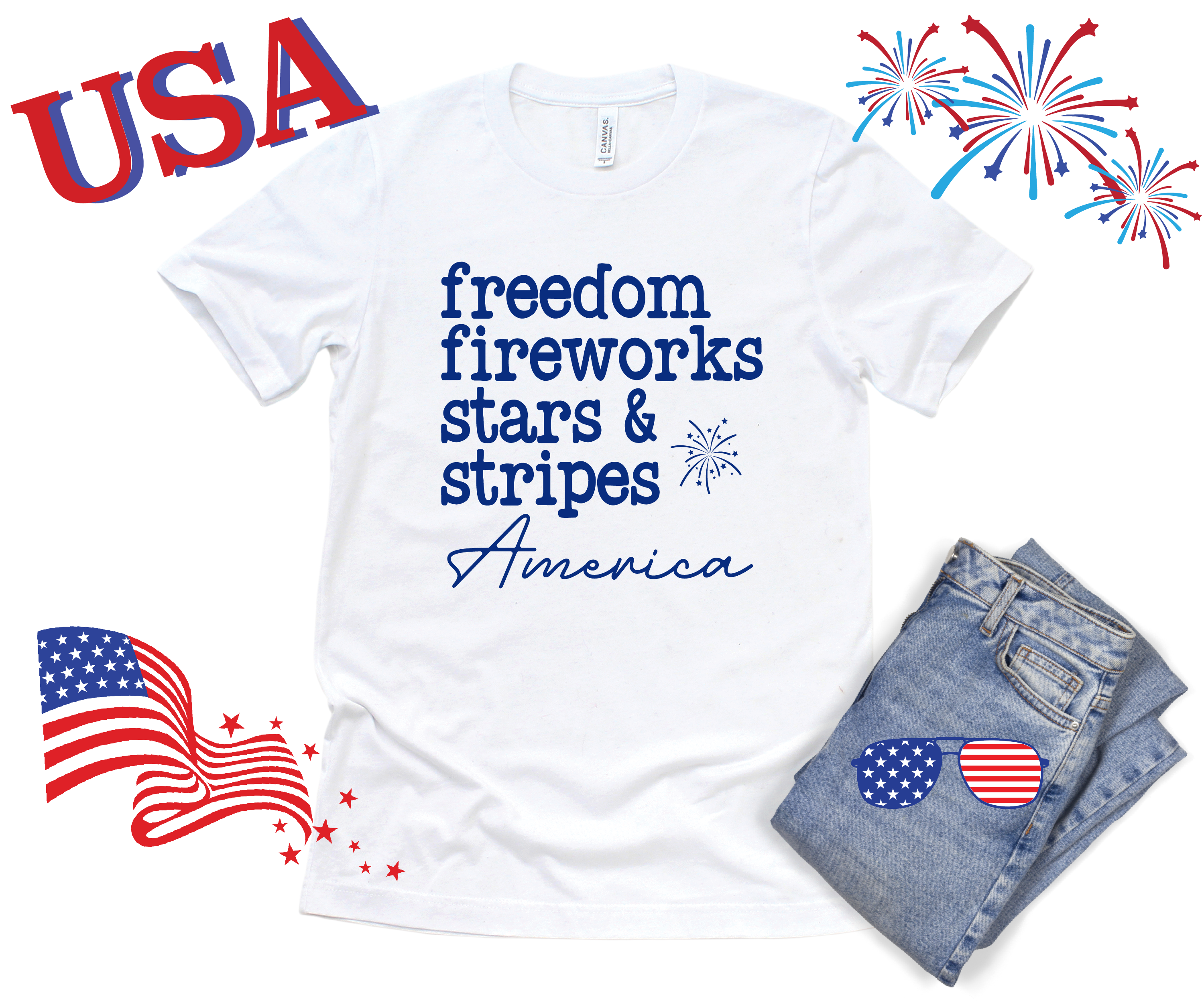 4th of July Printed Graphic Shirt