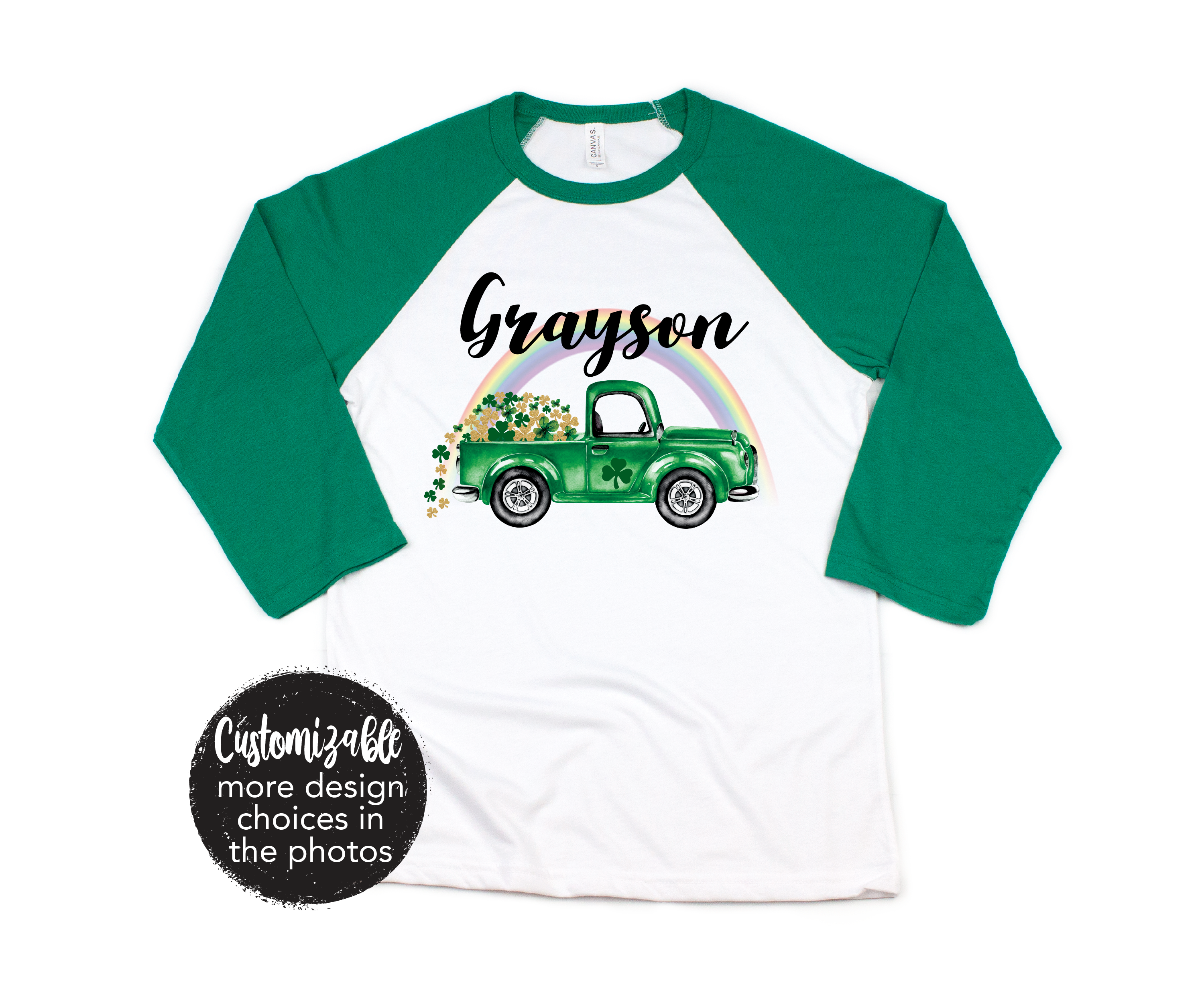 Shamrock Truck Shirt Rainbow Gold Unisex Infant Toddler Youth St. Patrick's Day Shirt