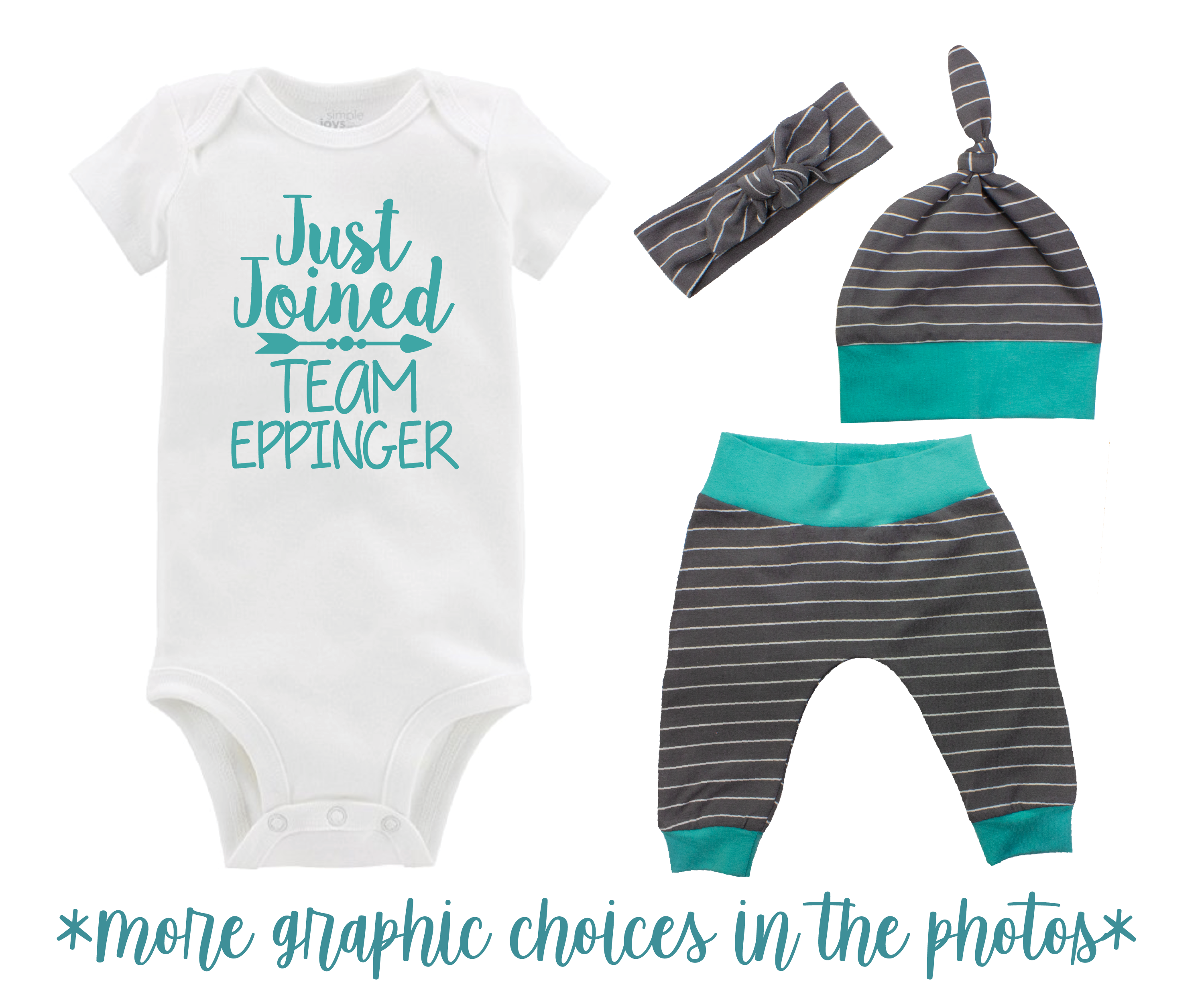 Gray Stripe Unisex Baby Outfit