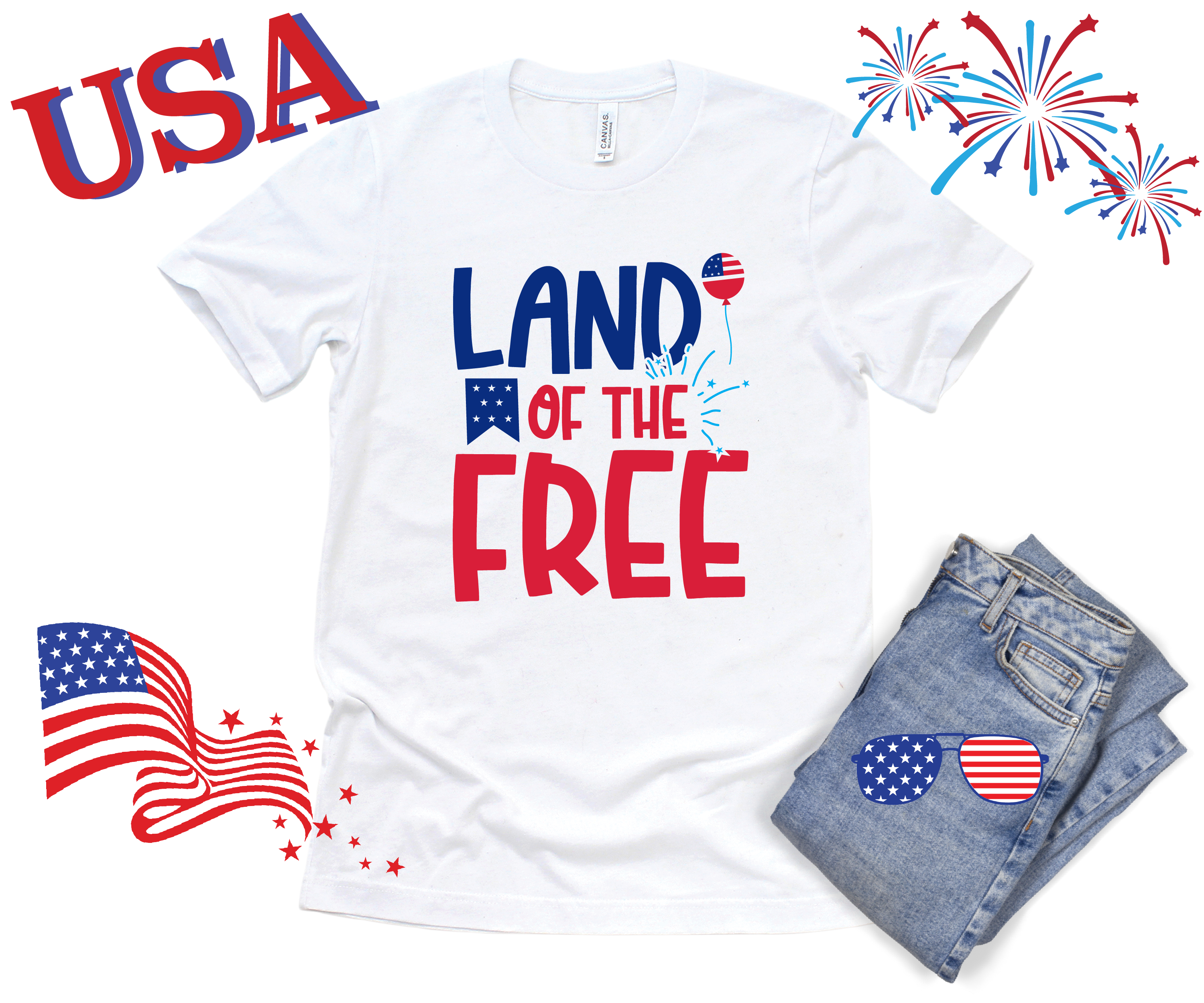 4th of July Printed Graphic Shirt