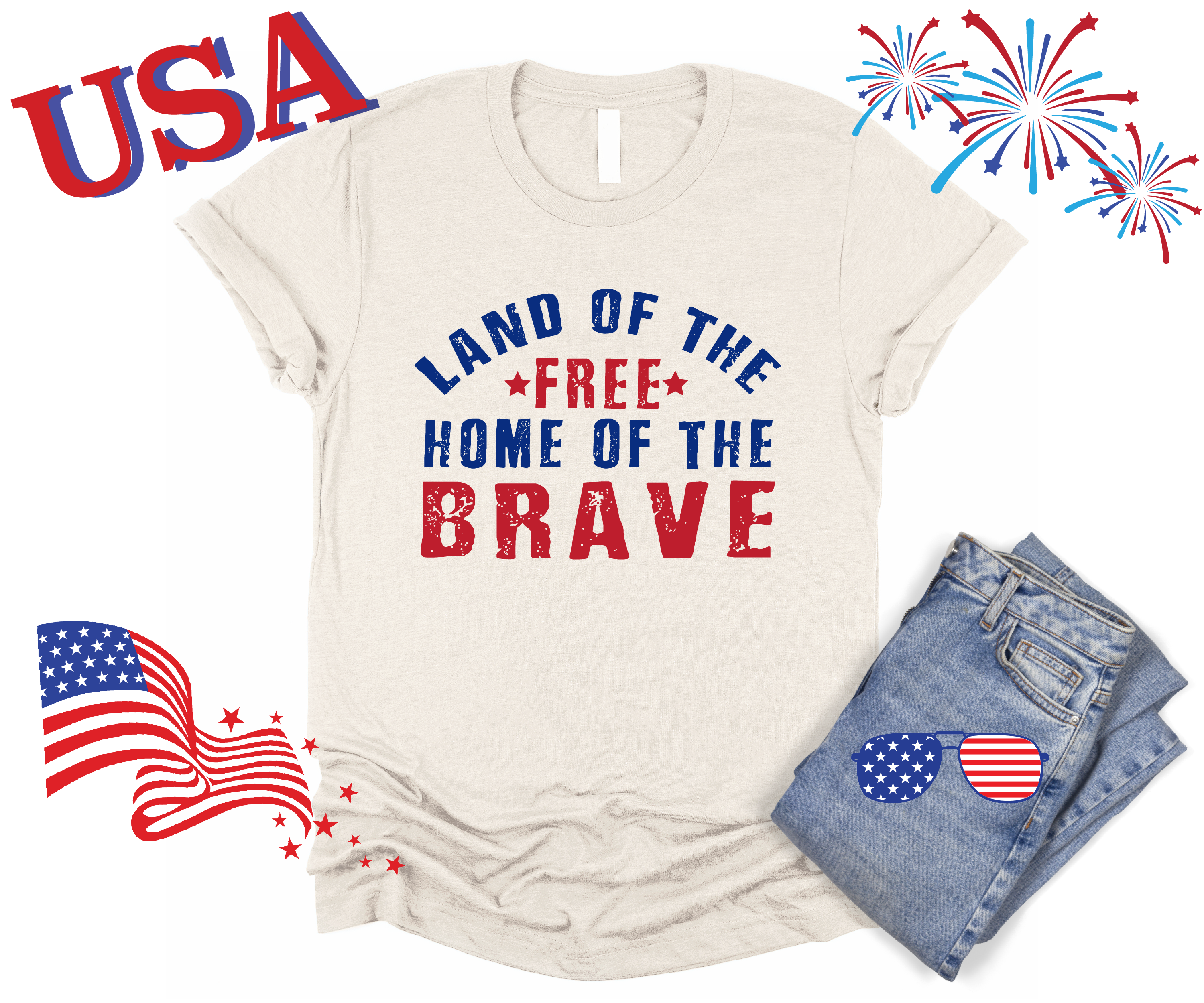 4th of July Printed Graphic Shirt