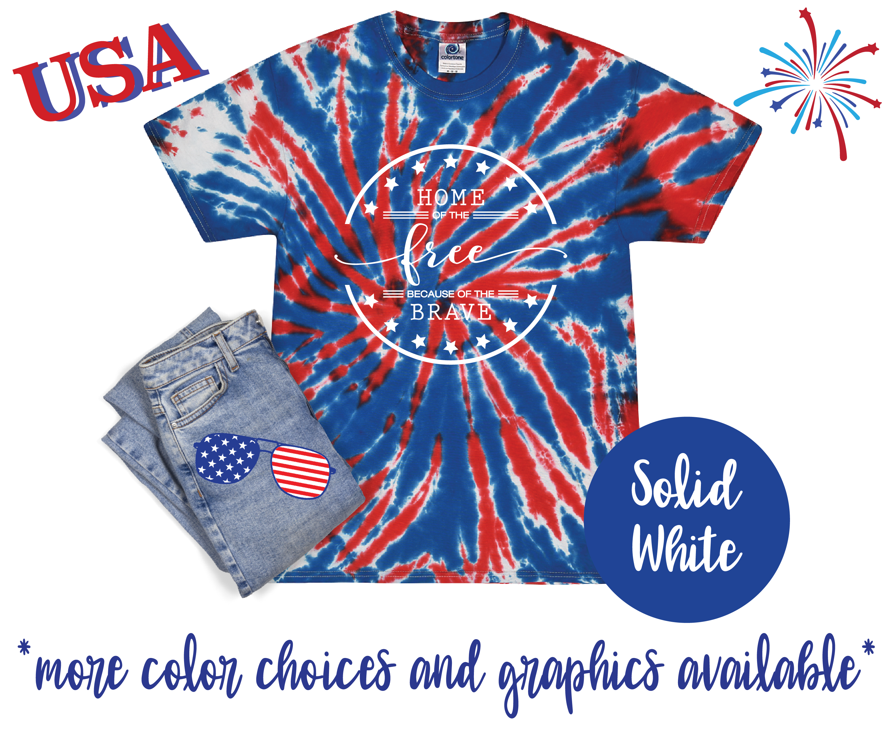 4th of July Tie Dye Shirt