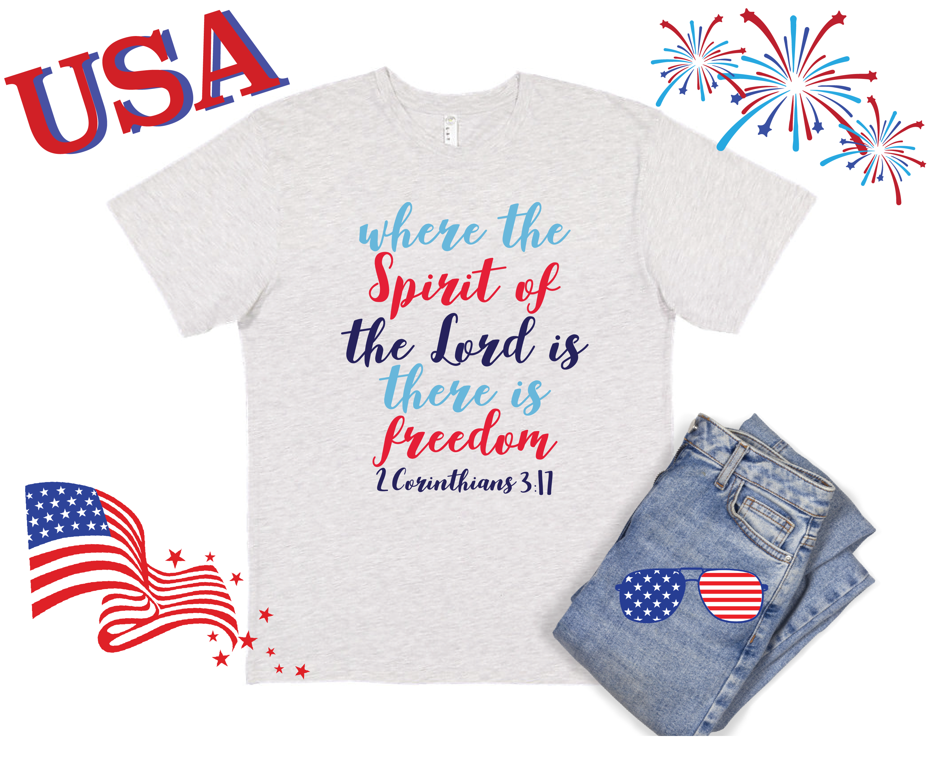 4th of July Printed Graphic Shirt