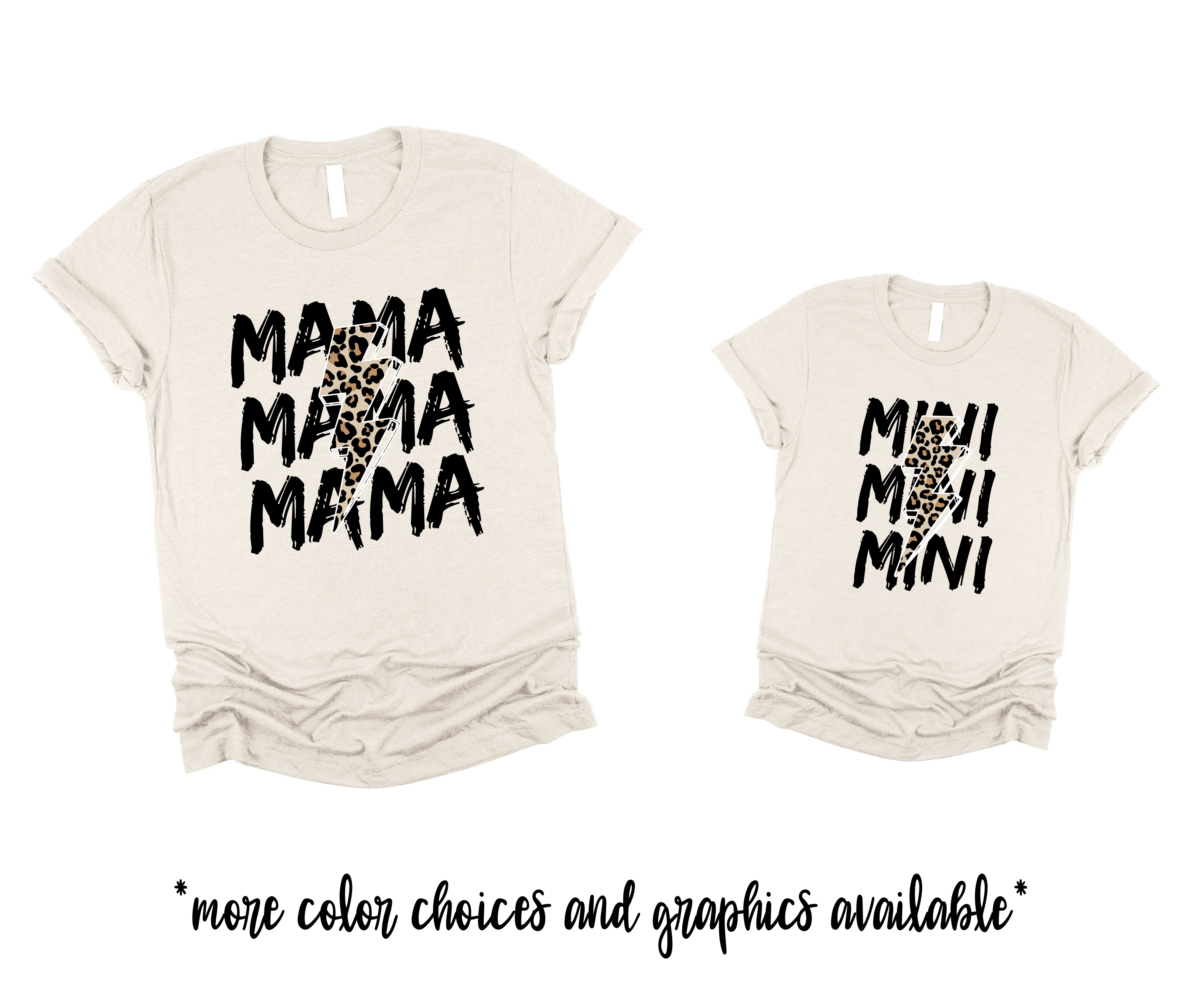 Mama Mini Leopard Retro Matching Tees