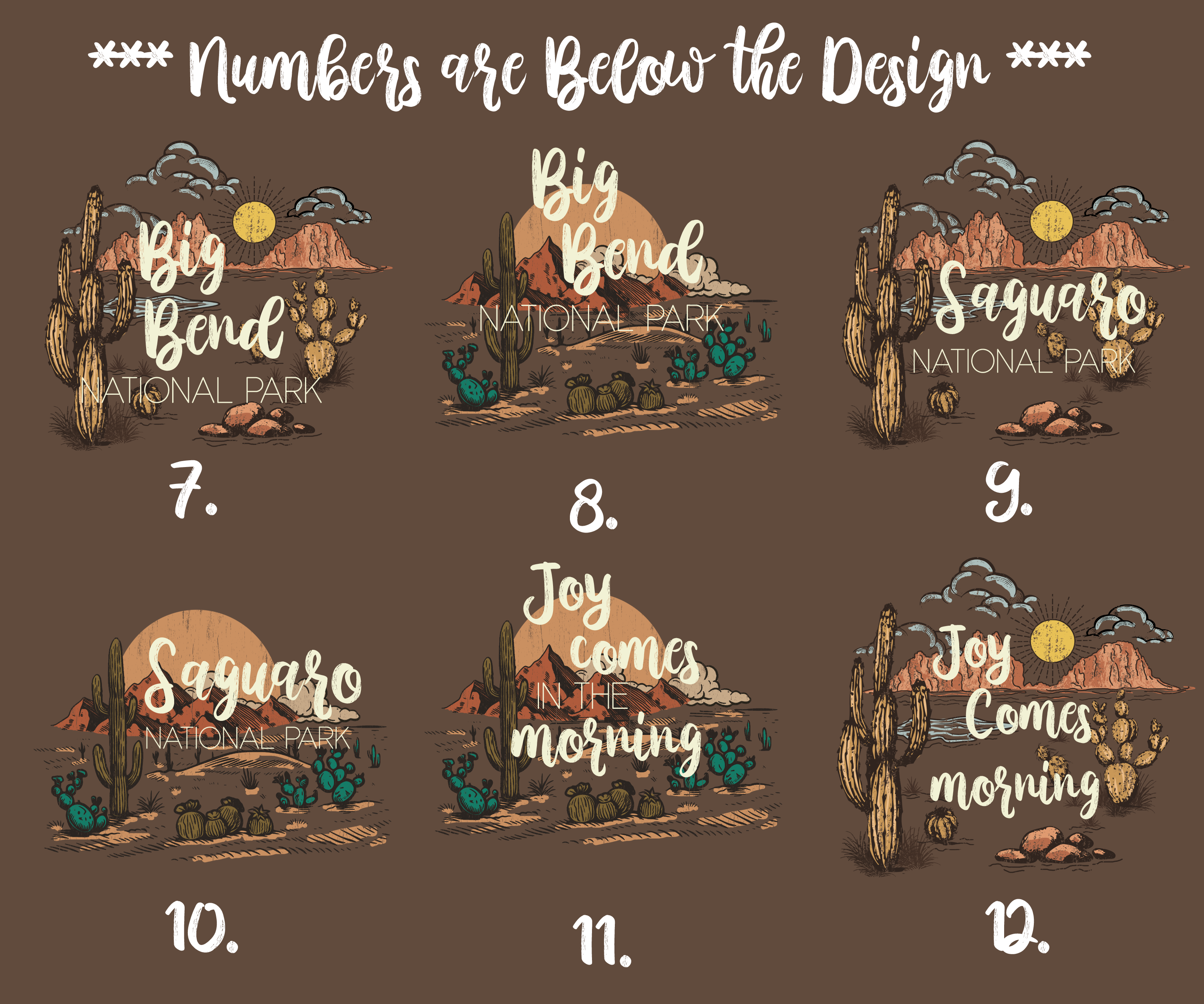 Joy Comes in the Morning Desert Scene Rustic Adventure Brown Tee