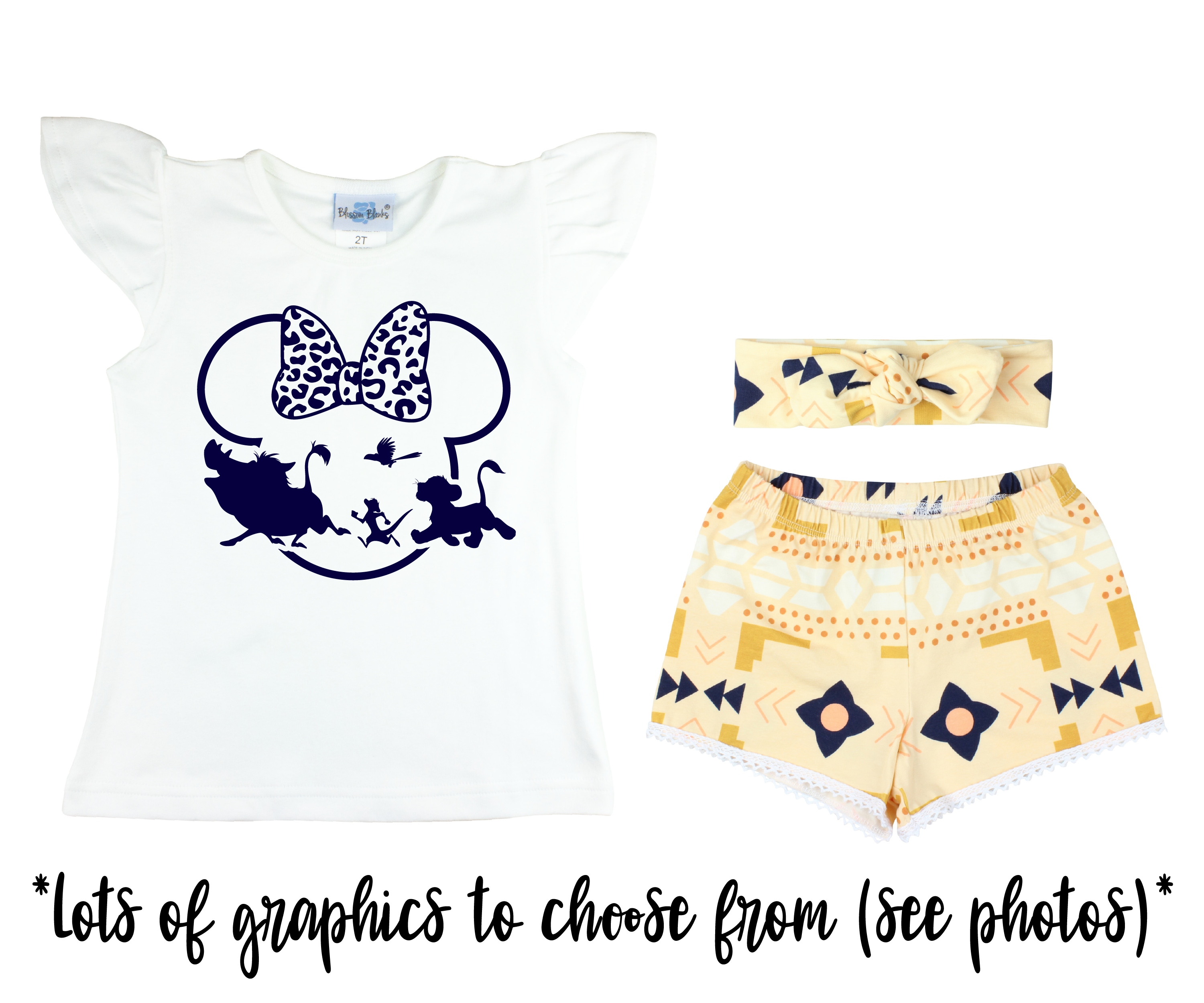 Girl Peach and Navy Aztec Baby Short Outfit