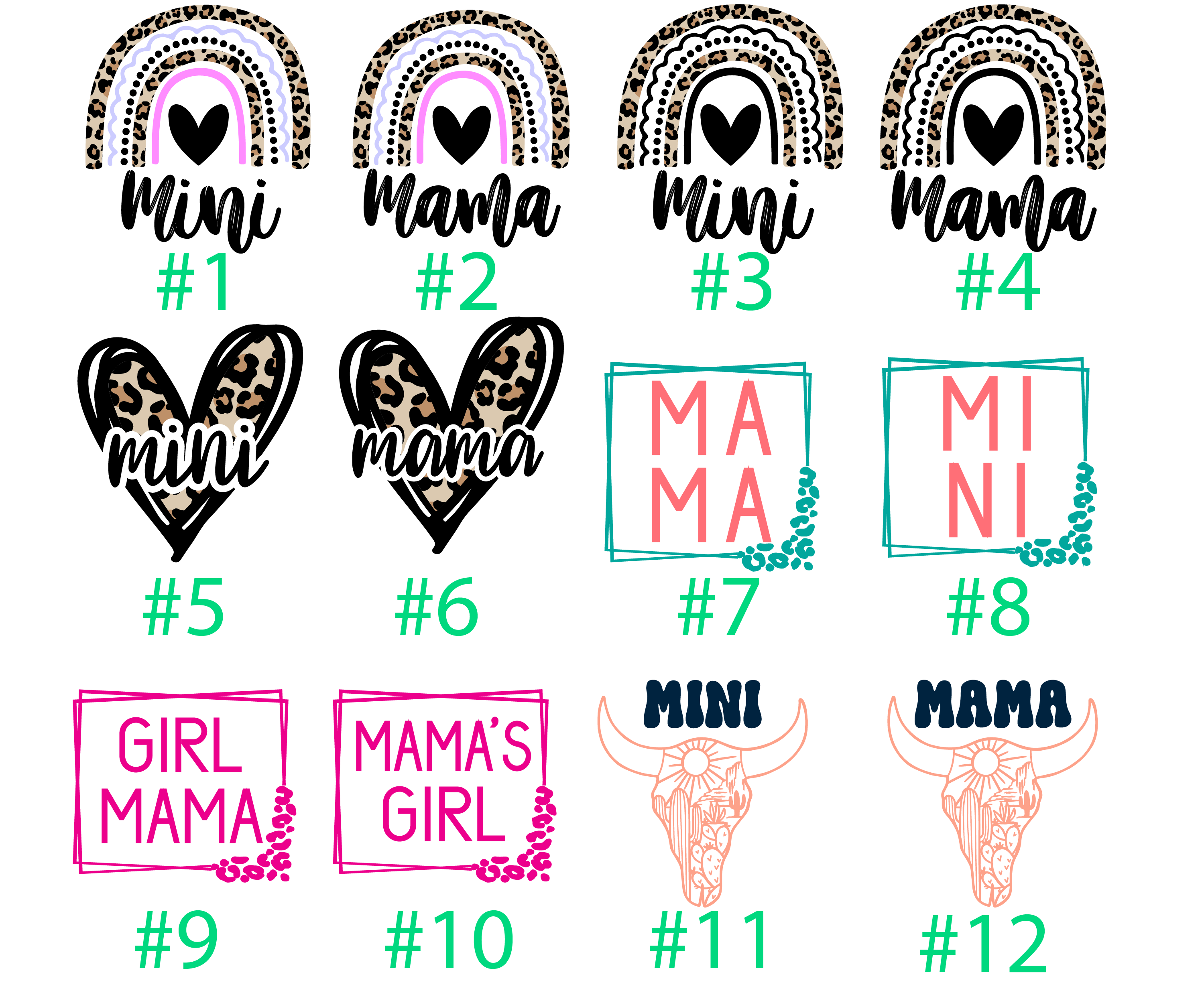 Mama Mini Floral Retro Matching Tees