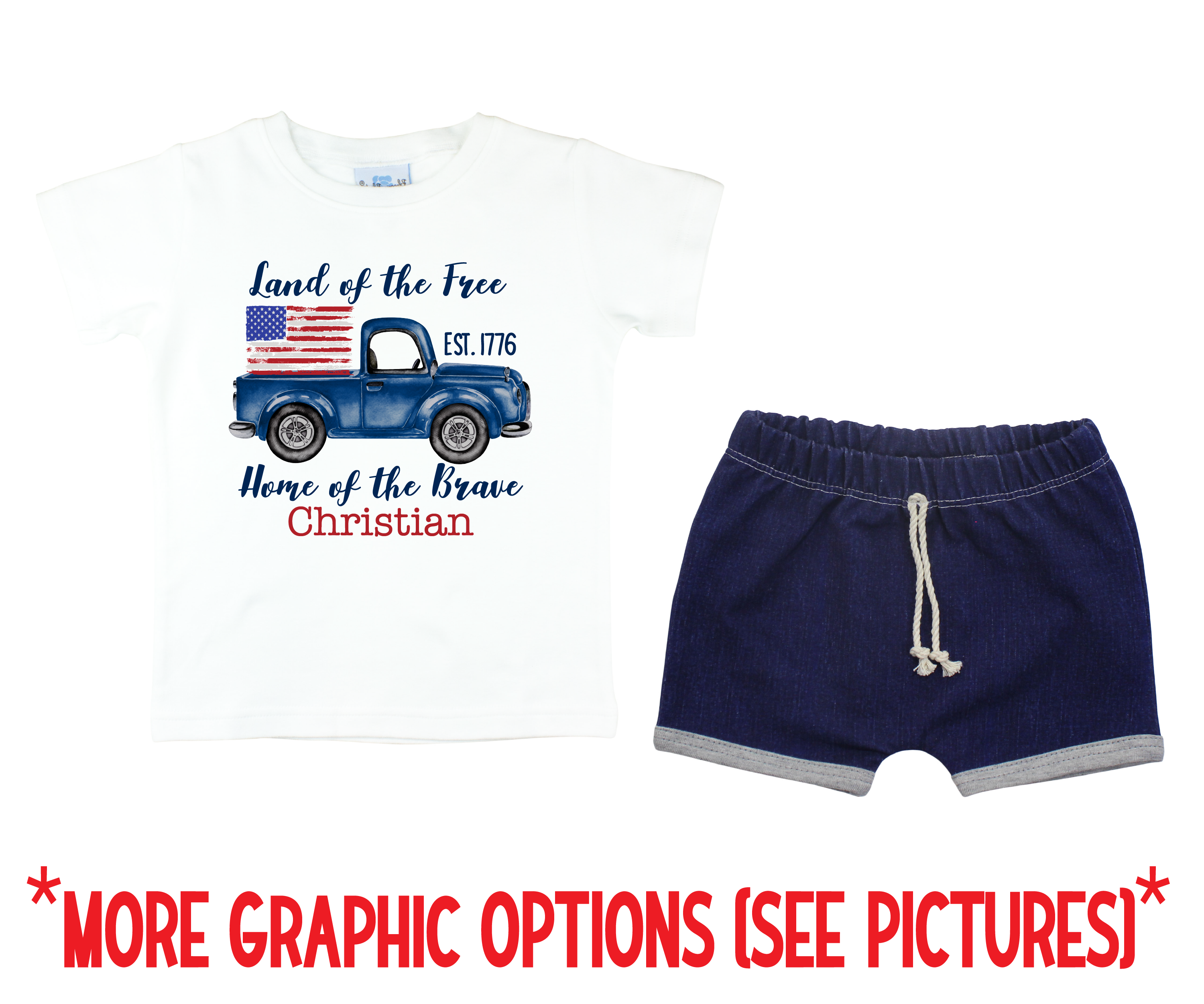 4th of July Boy Short Outfit