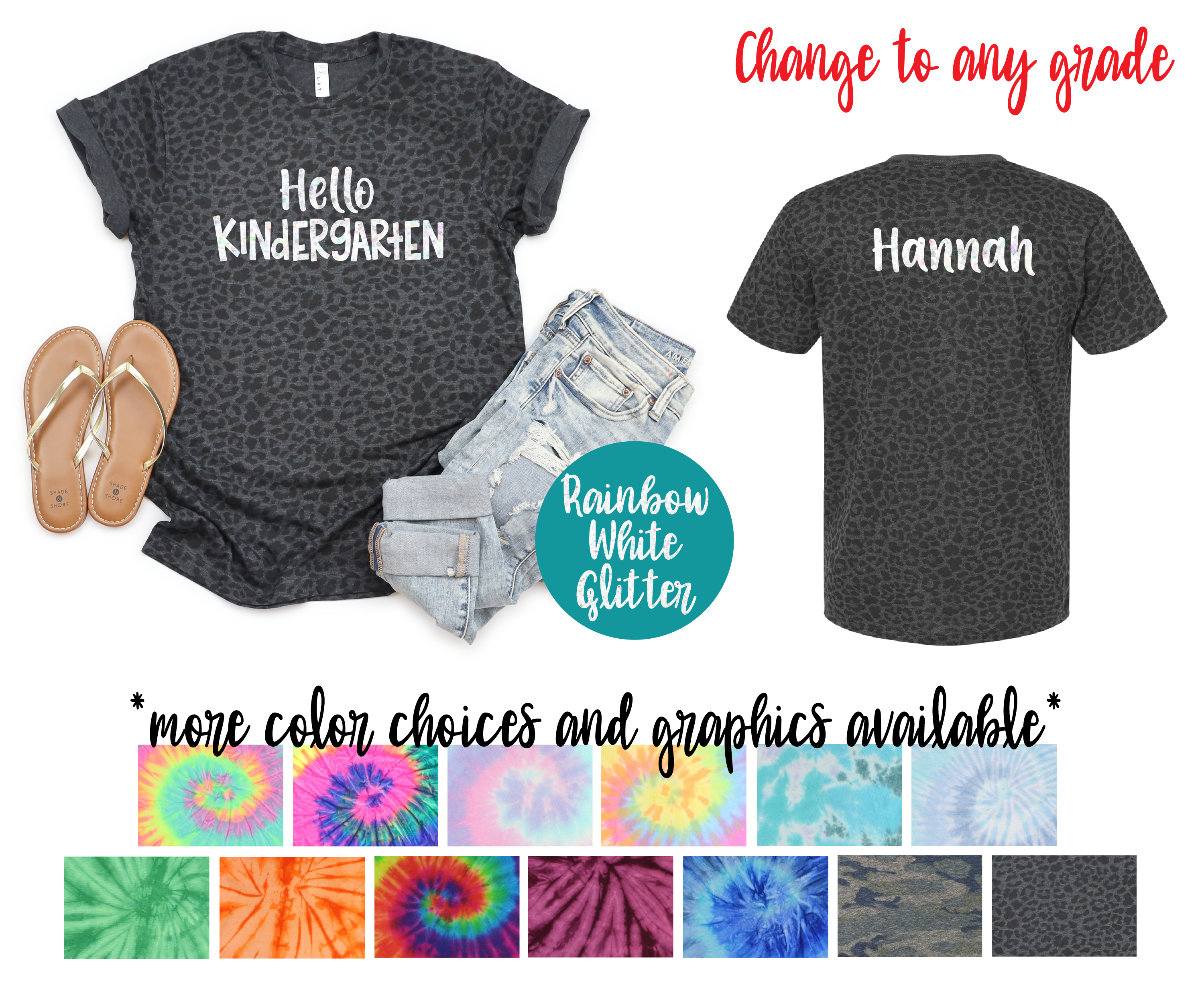 Customizable Rainbow Back to School Shirt