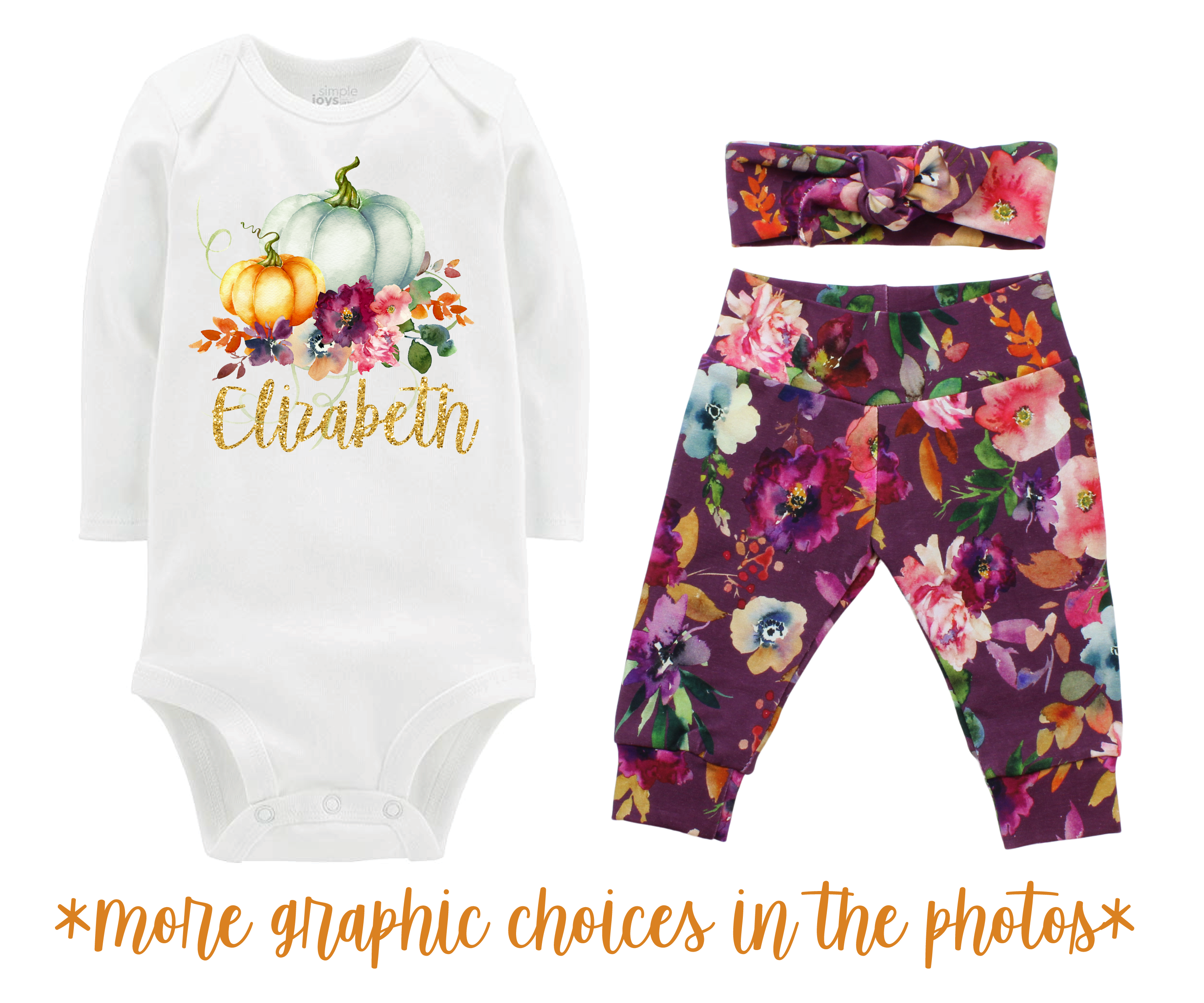 Girl Mauve Floral Fall Baby Outfit