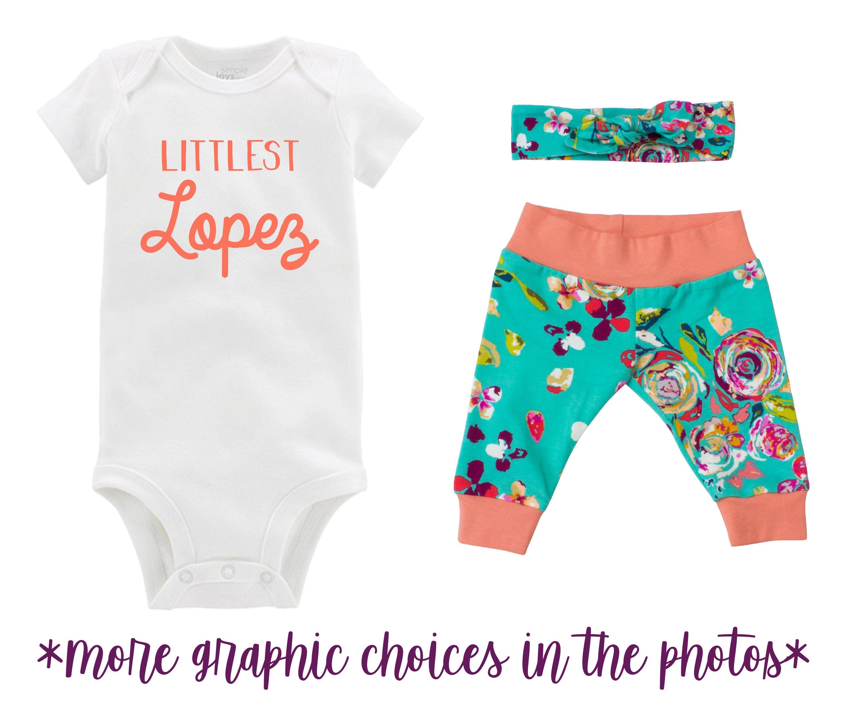 Teal Fall Floral Baby Girl Outfit