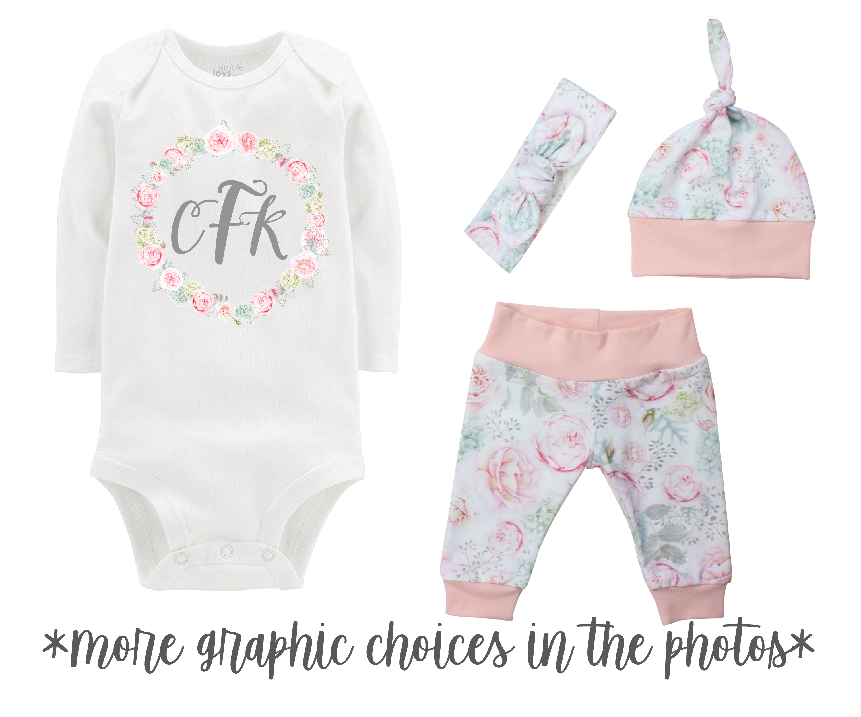 Hydrangea Floral Baby Girl Outfit
