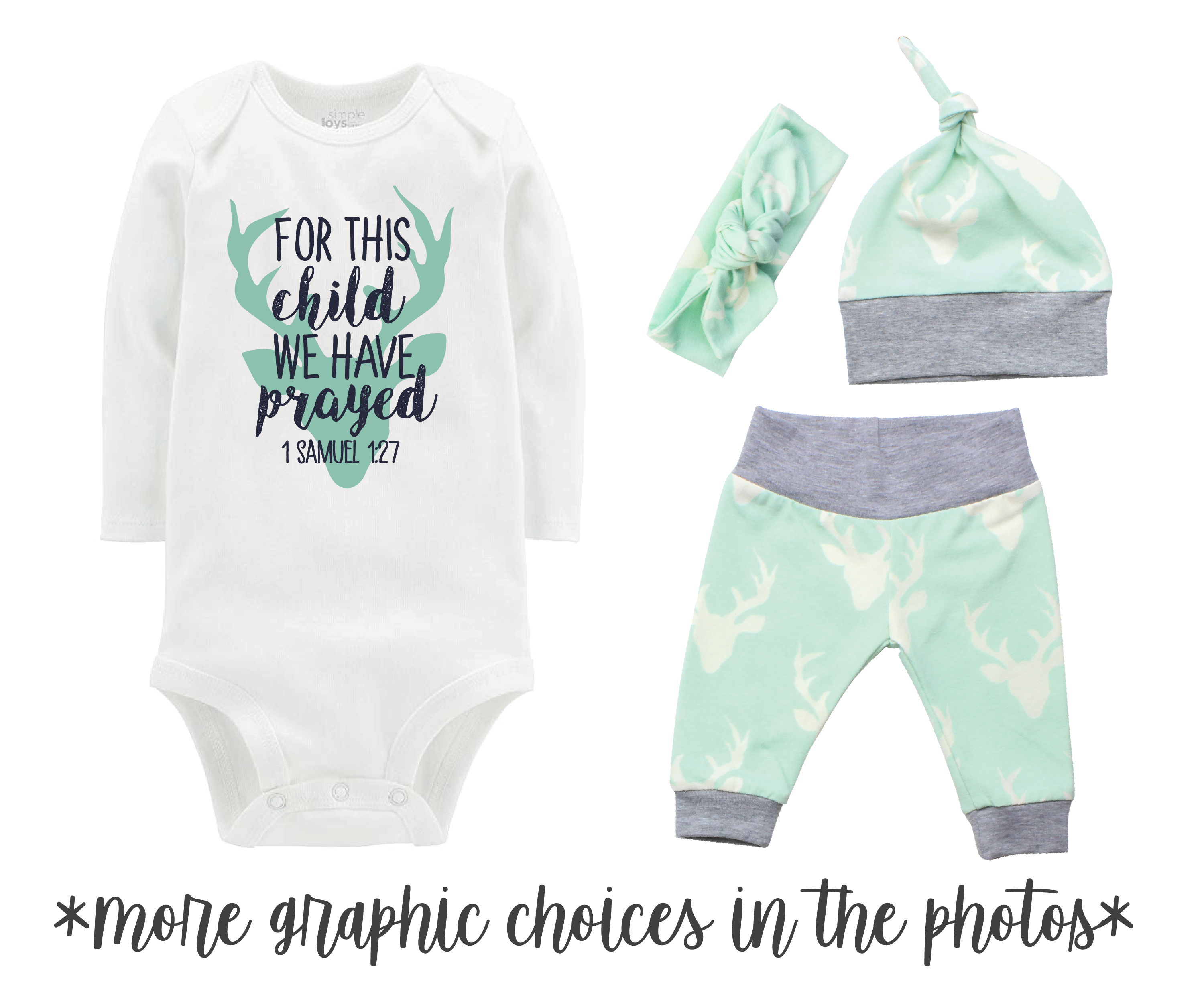 Mint Deer Unisex Baby Outfit
