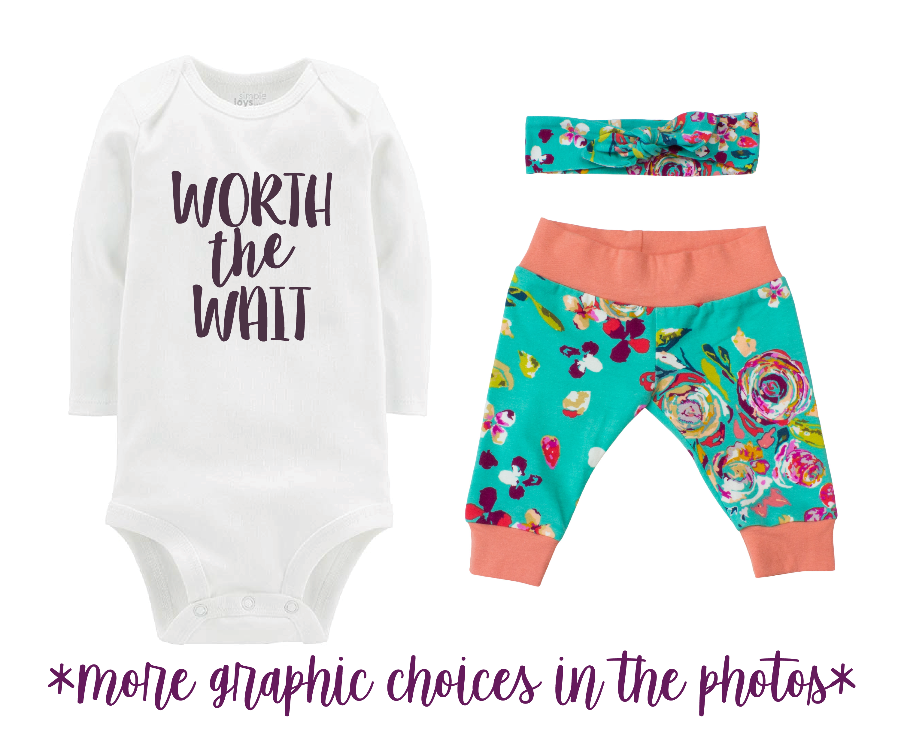 Teal Fall Floral Baby Girl Outfit