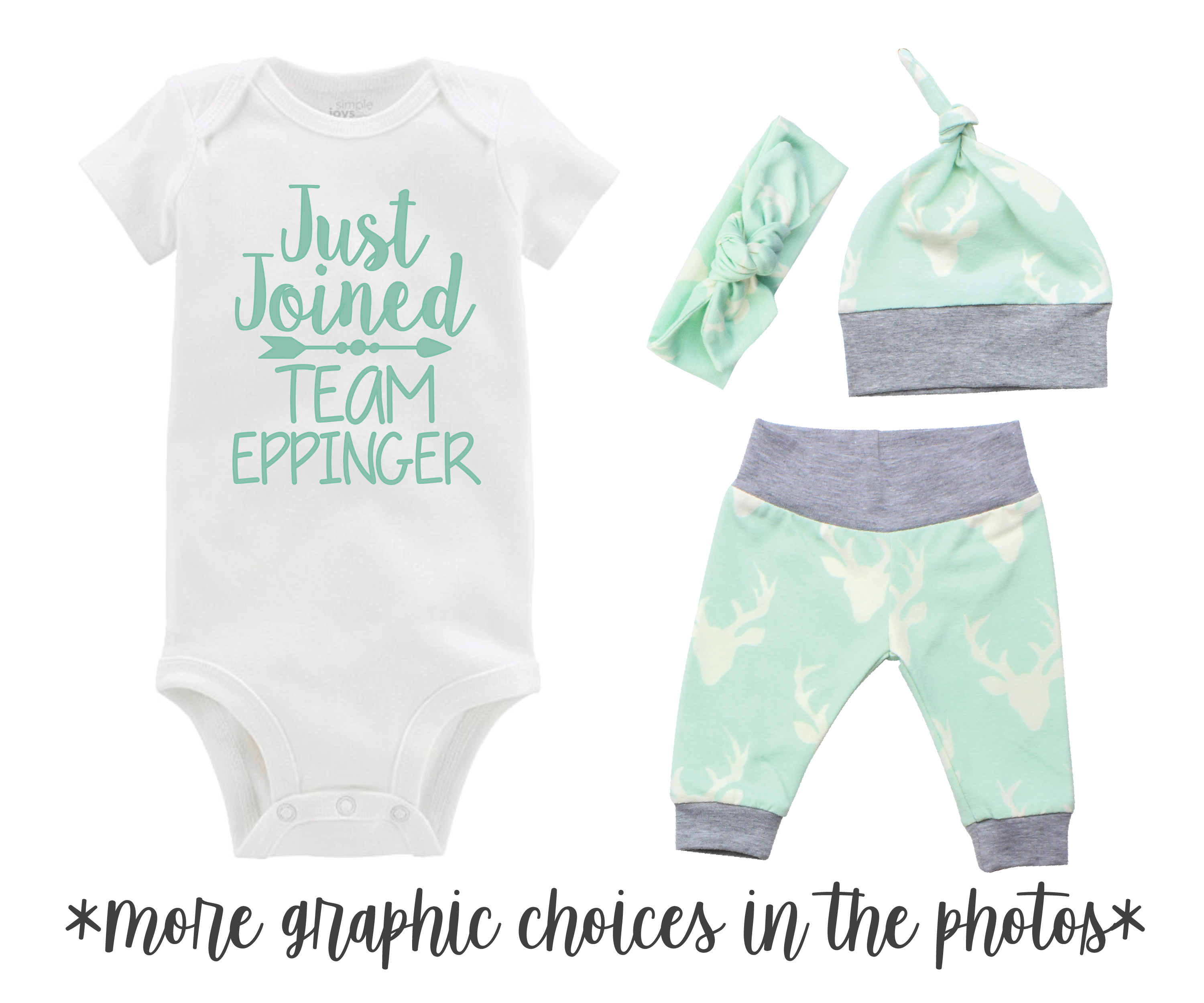 Mint Deer Unisex Baby Outfit