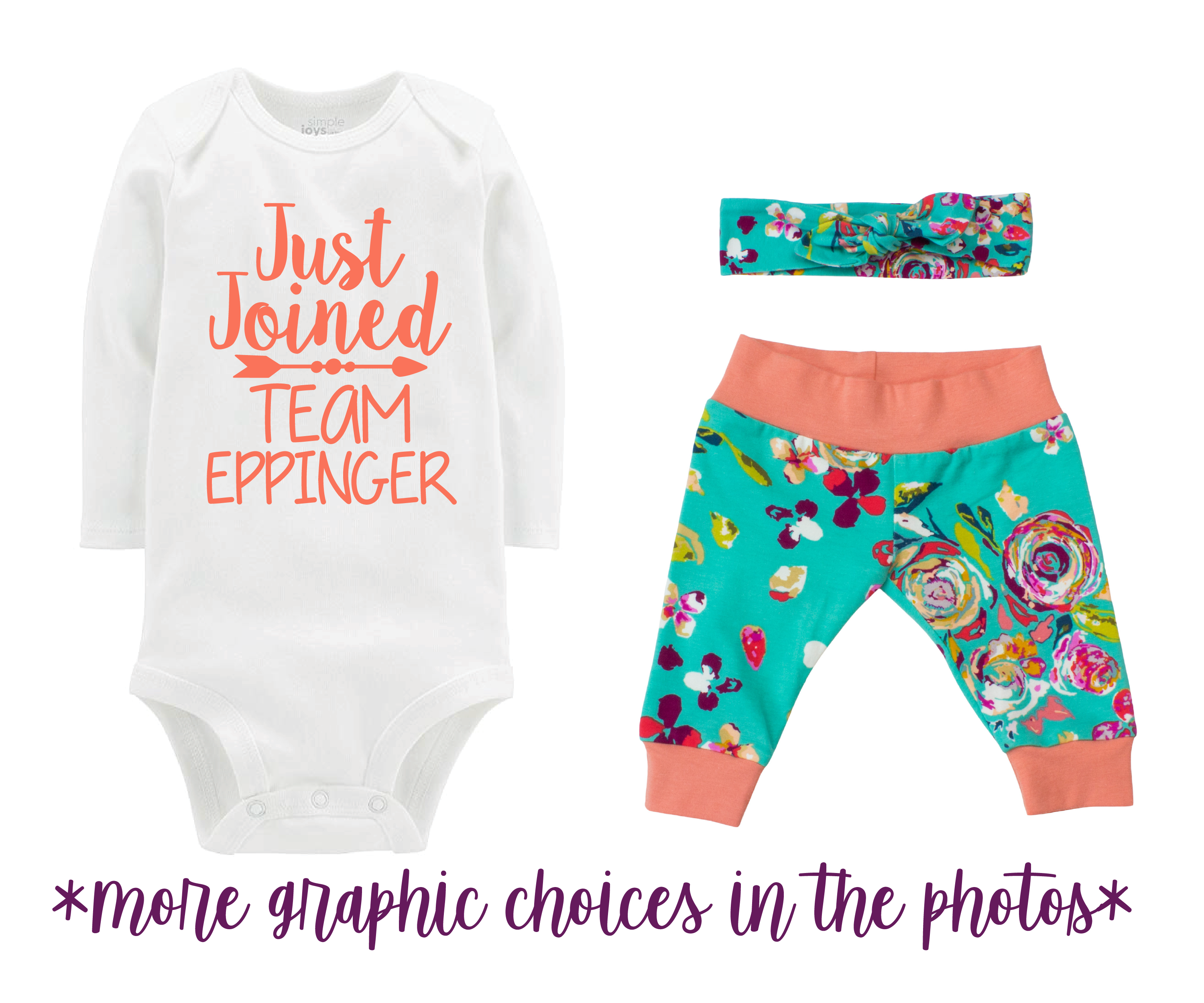 Teal Fall Floral Baby Girl Outfit