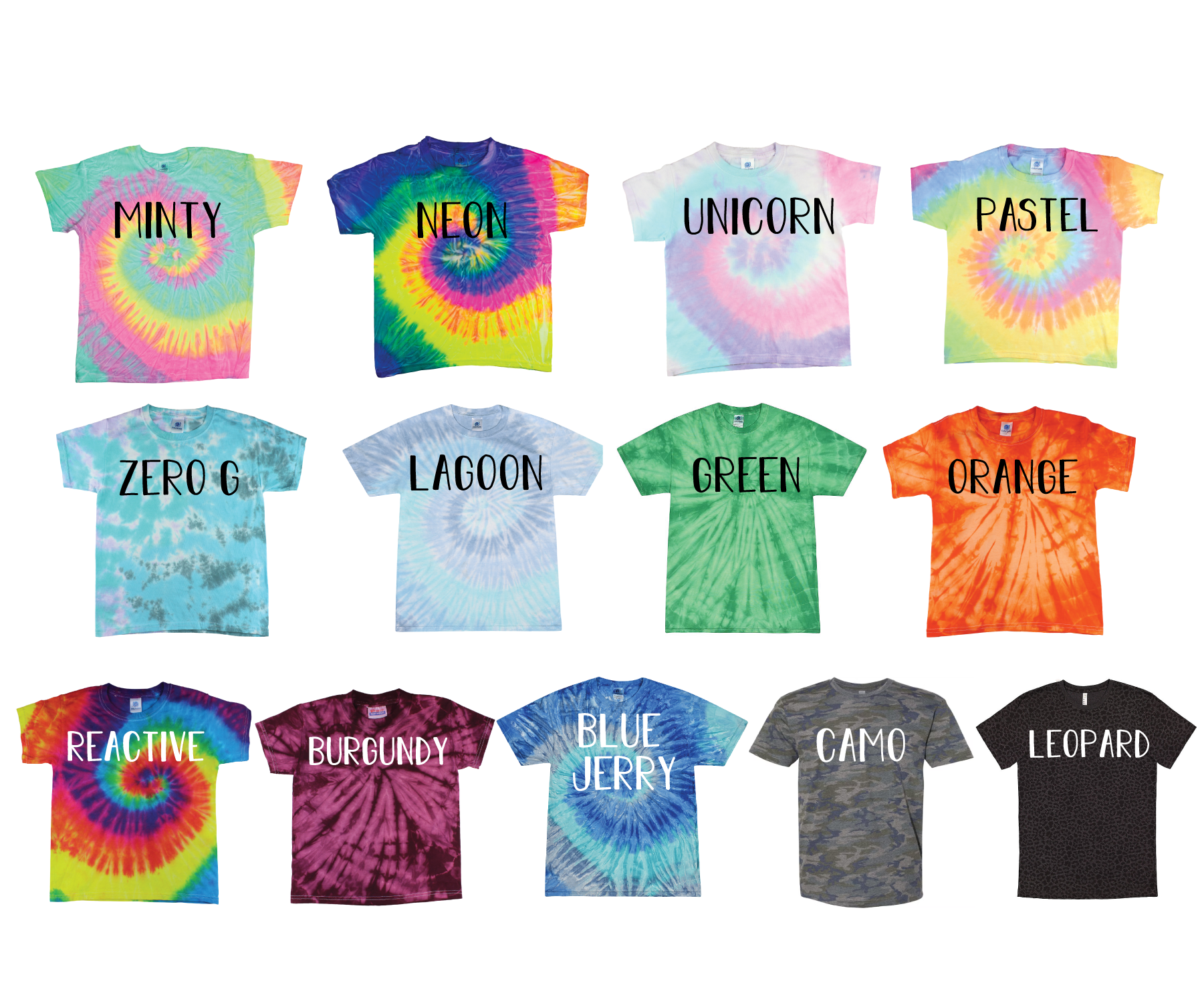 Blank Shirt - Tie Dye, Leopard, or Camo