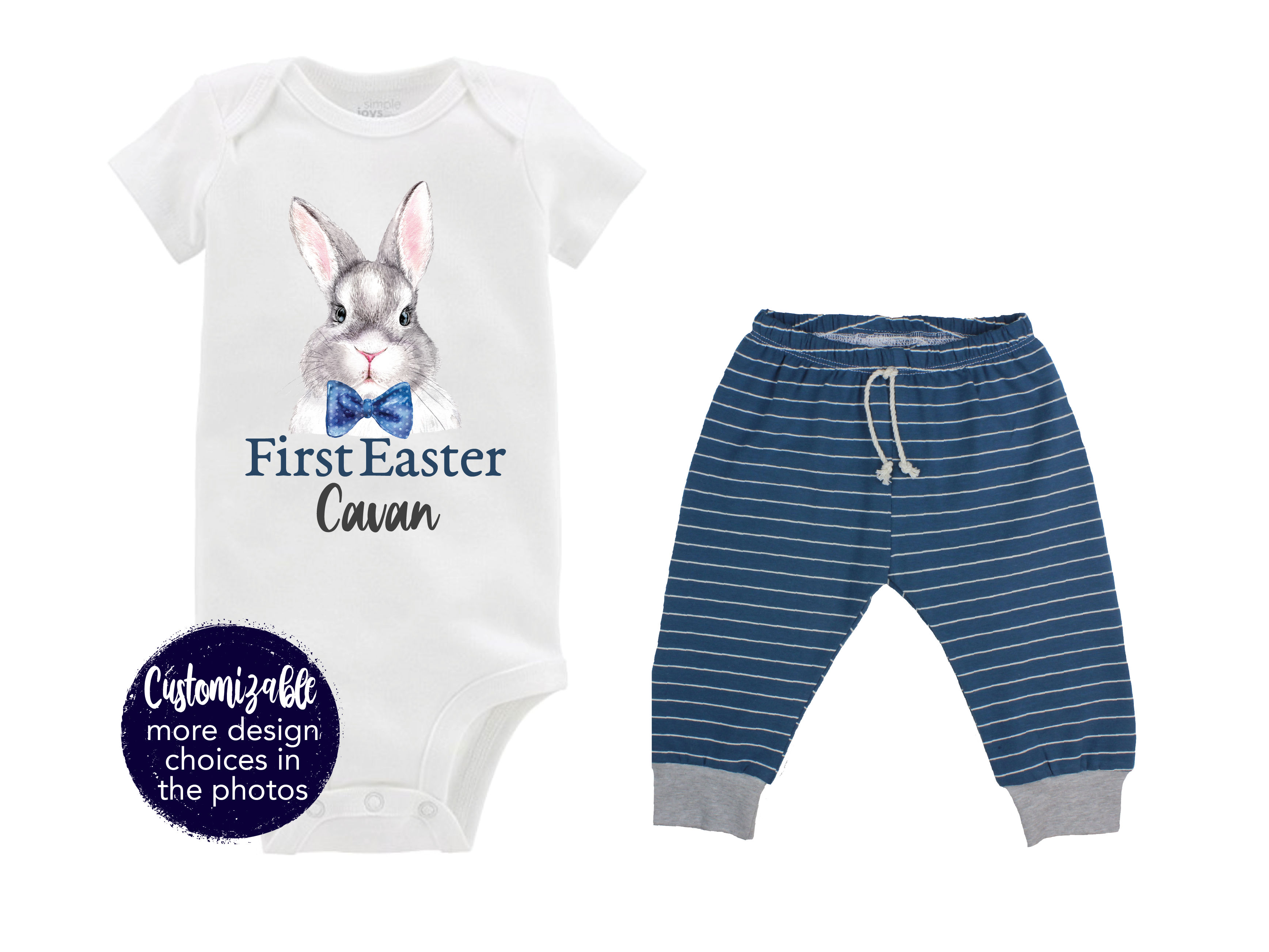 First Easter Boy Outfit Stripe Pant Baby Boy Outfit