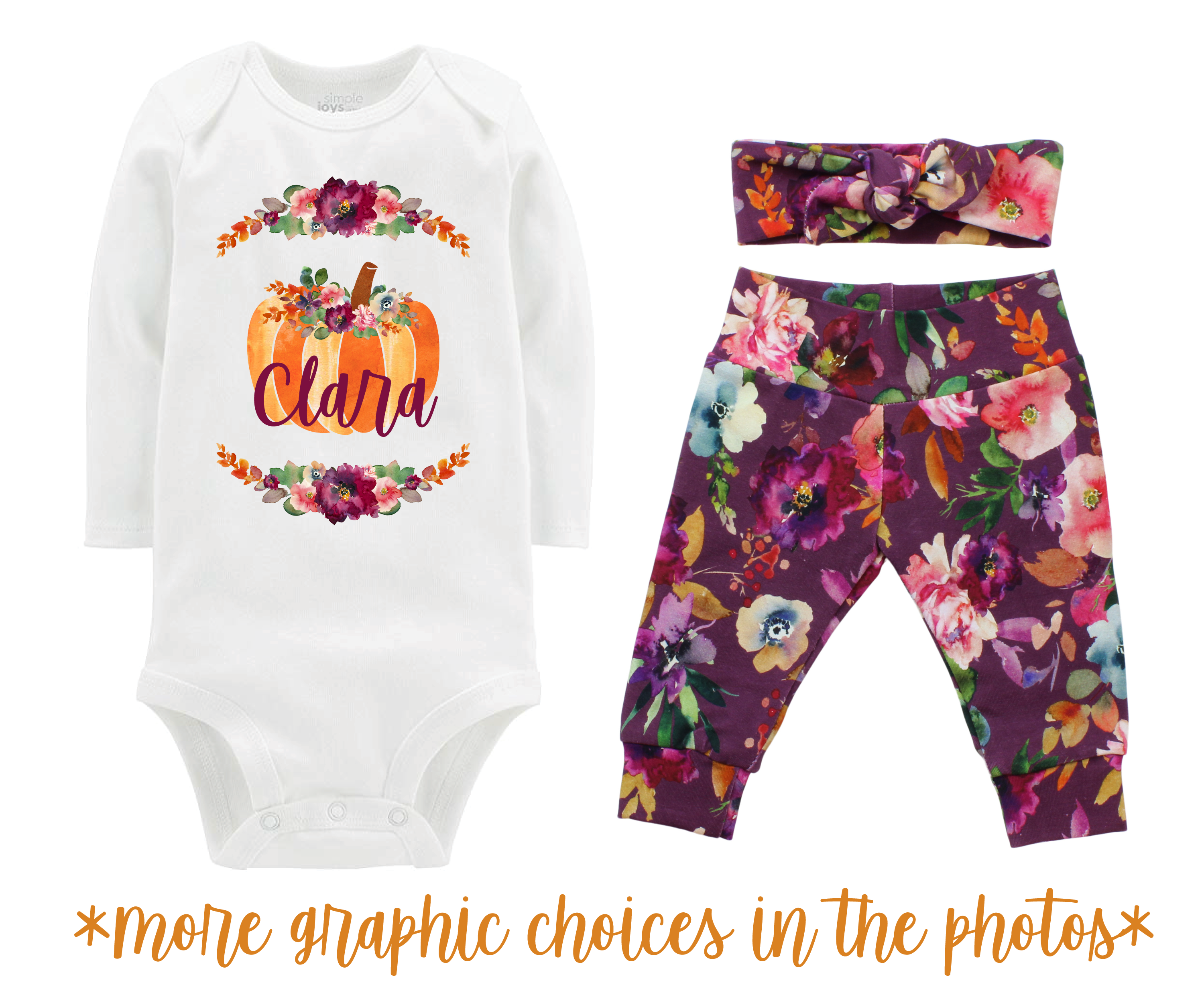 Girl Mauve Floral Fall Baby Outfit