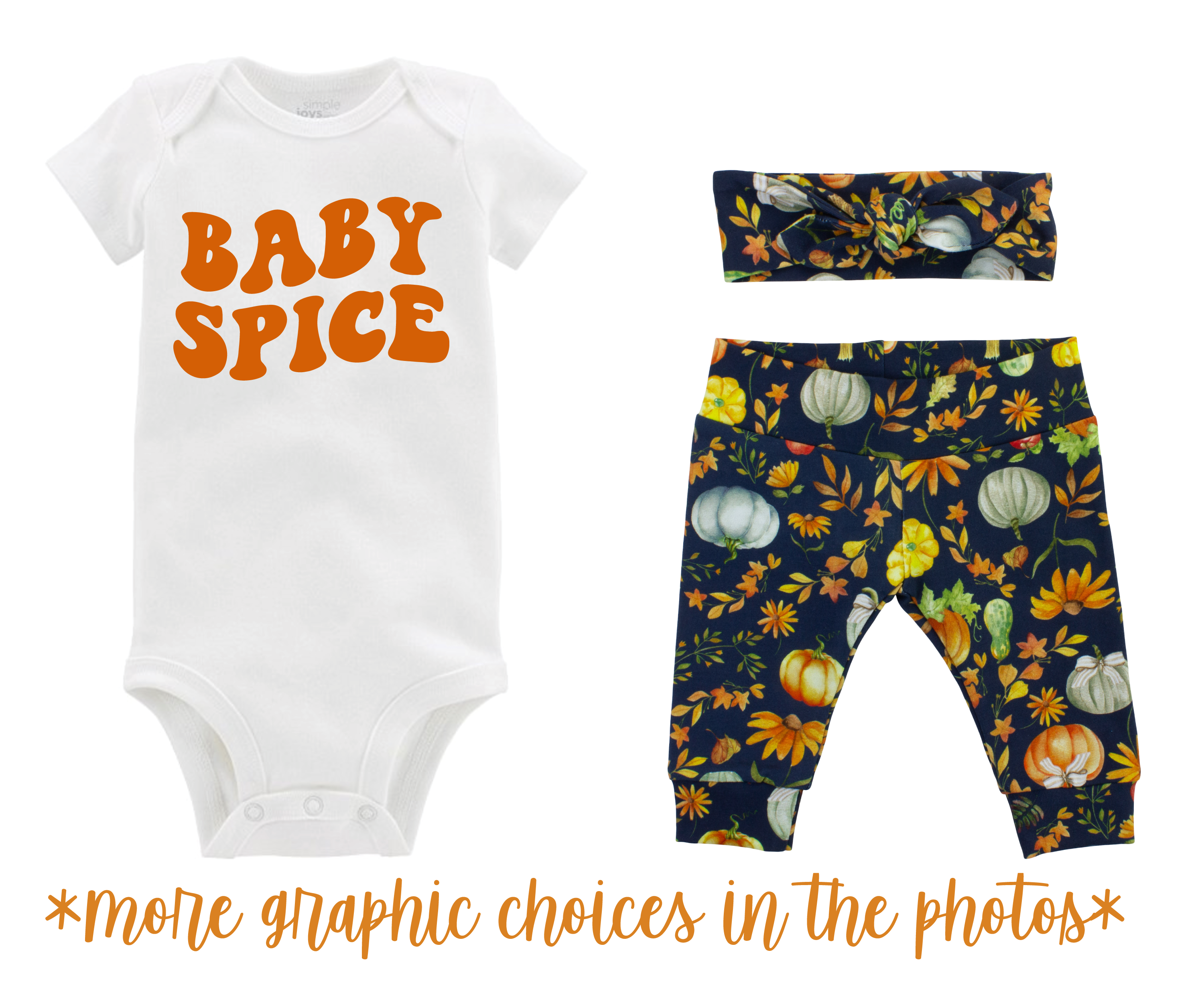 Girl Fall Pumpkin Harvest Navy Blue Baby Outfit