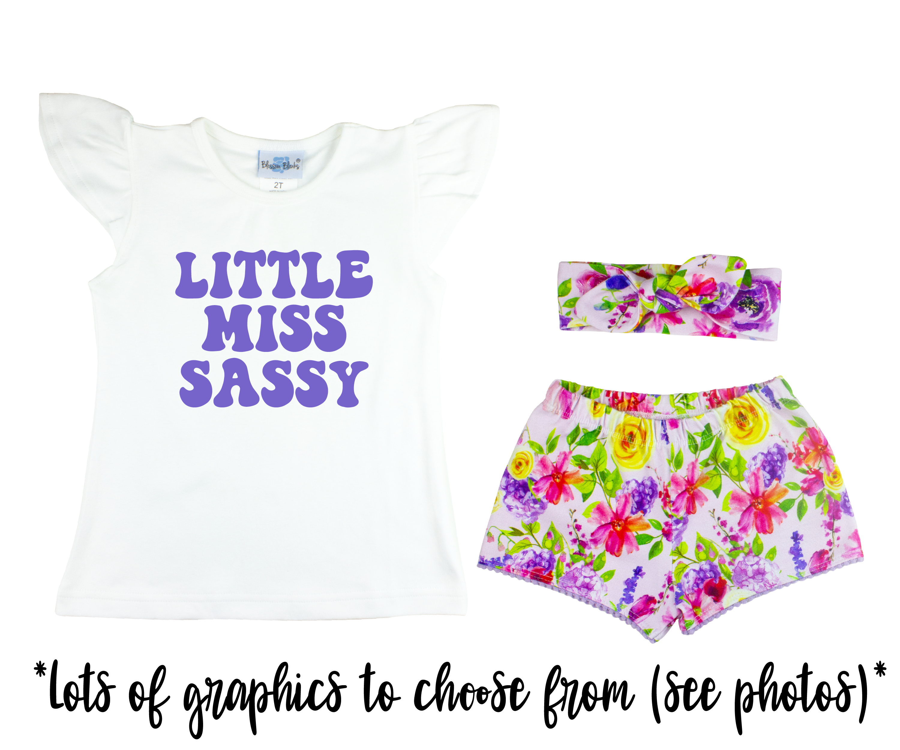 Girl Pink Floral Short Outfit