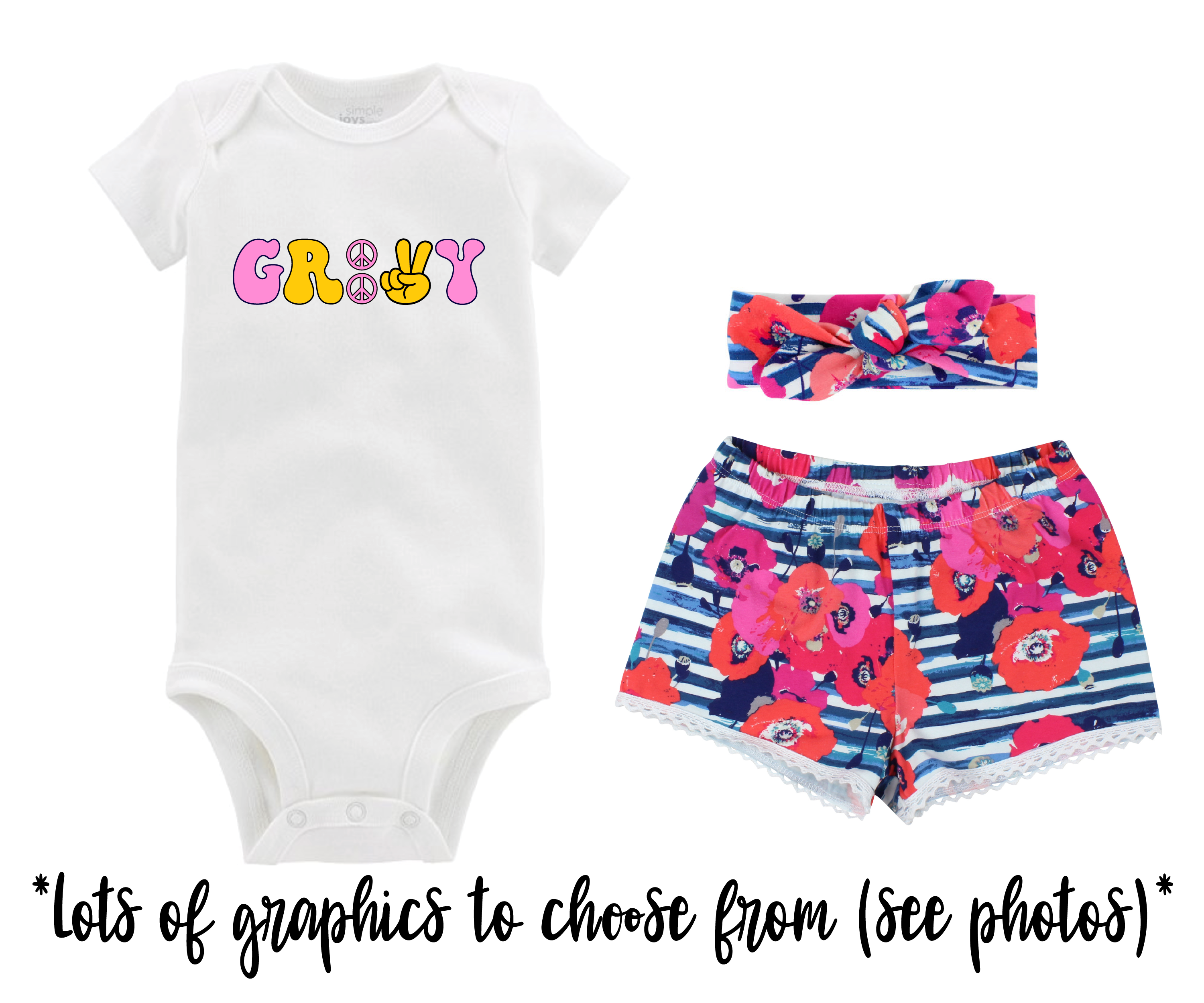 Girl Blue Pink Floral Short Outfit