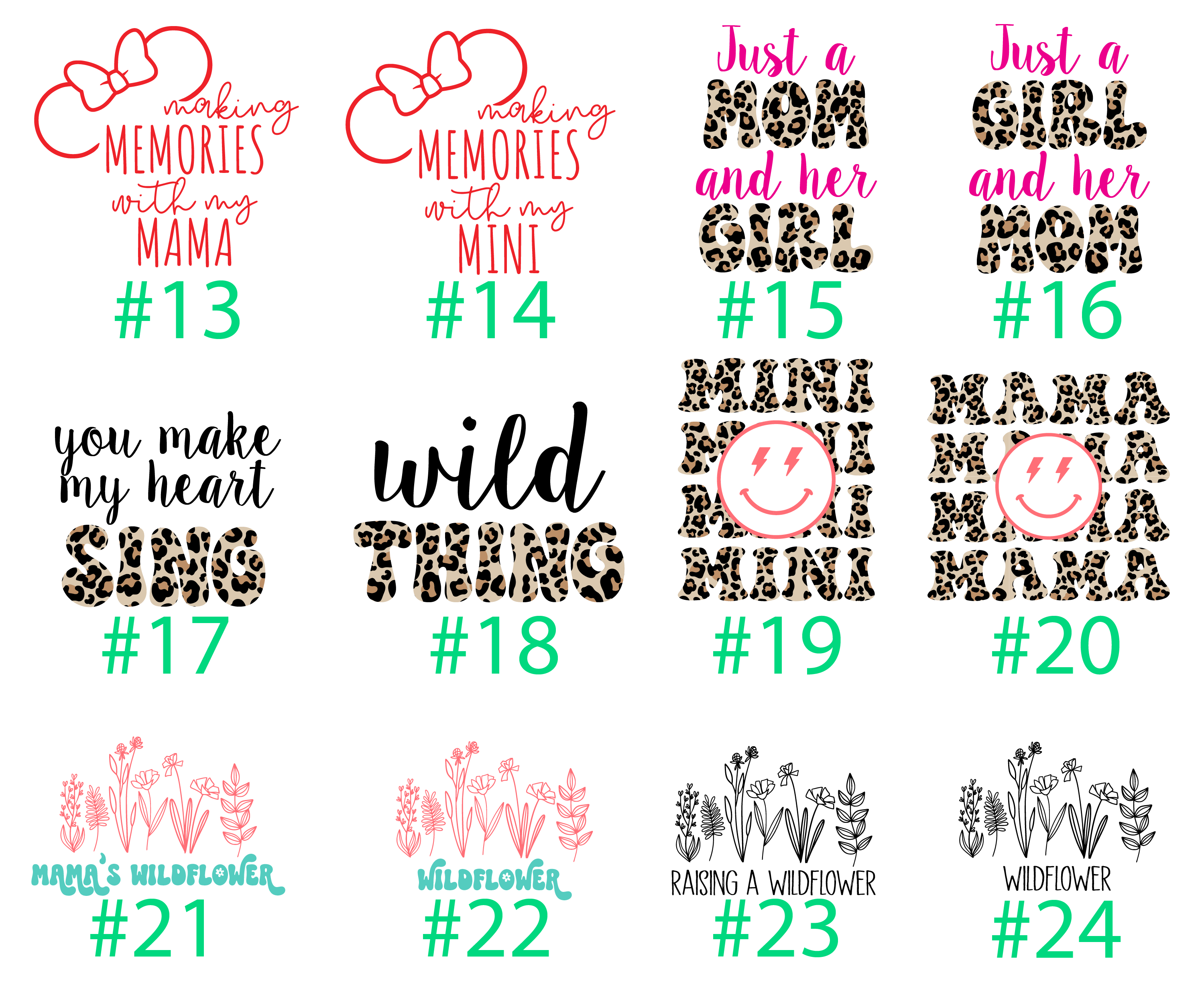 Mama Mini Floral Retro Matching Tees