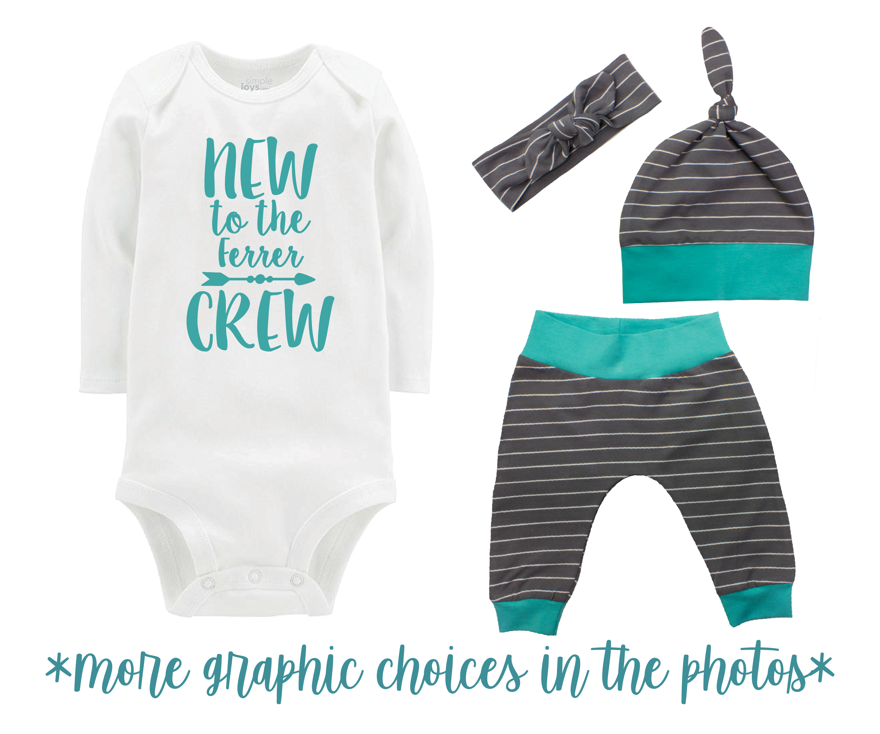 Gray Stripe Unisex Baby Outfit