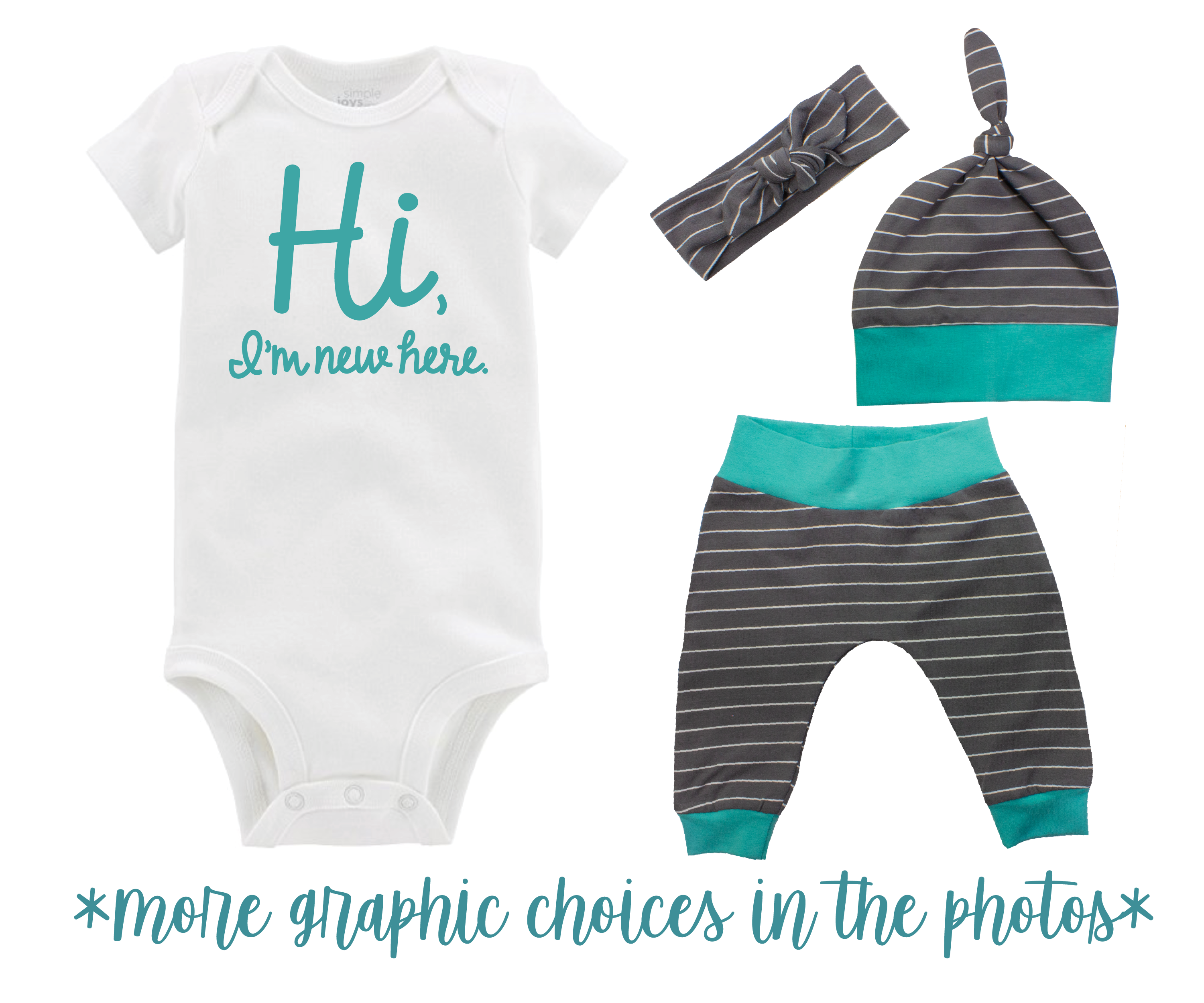 Gray Stripe Unisex Baby Outfit