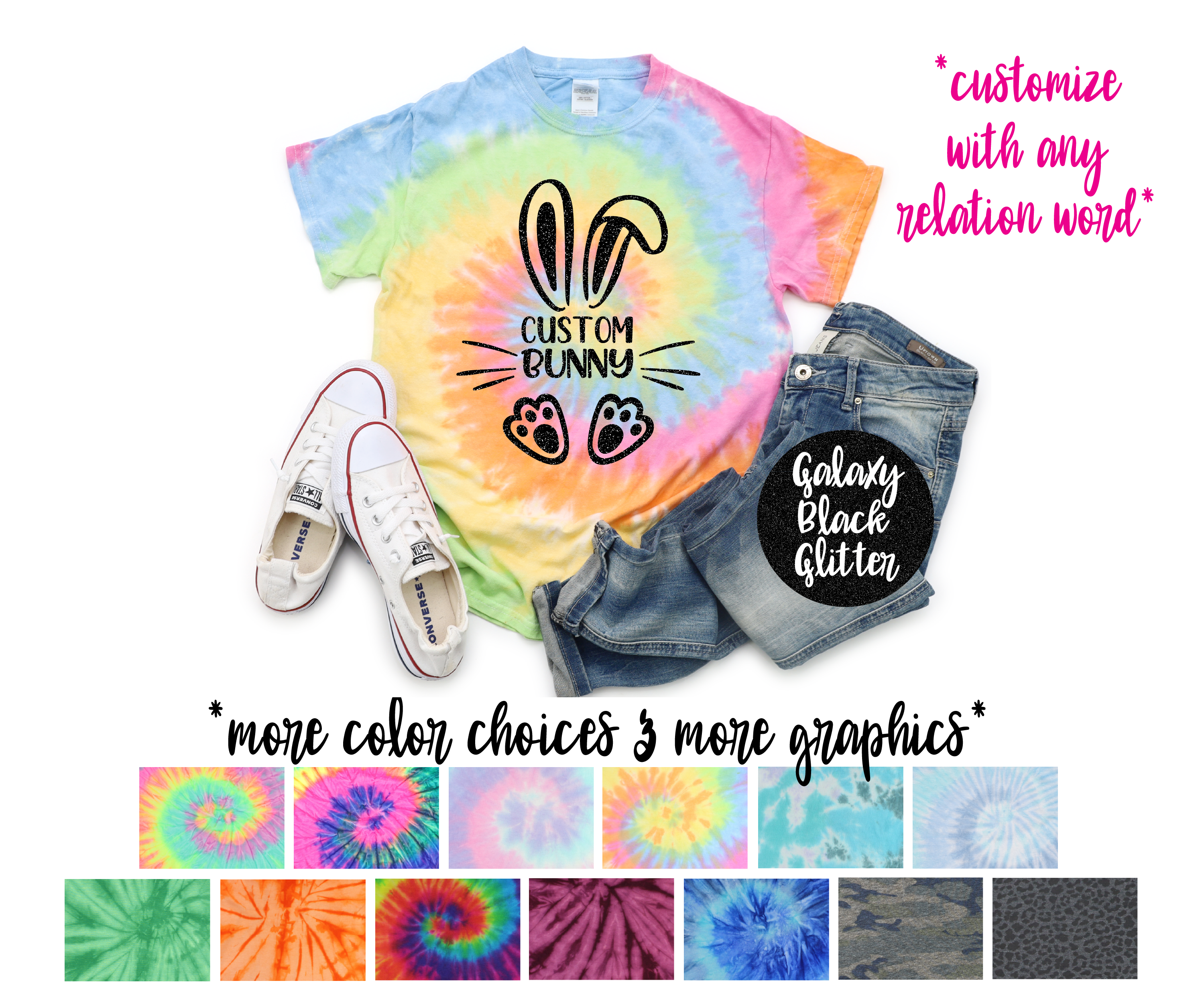 Easter Bunny Tie Dye Shirt Infant Toddler Youth Adult