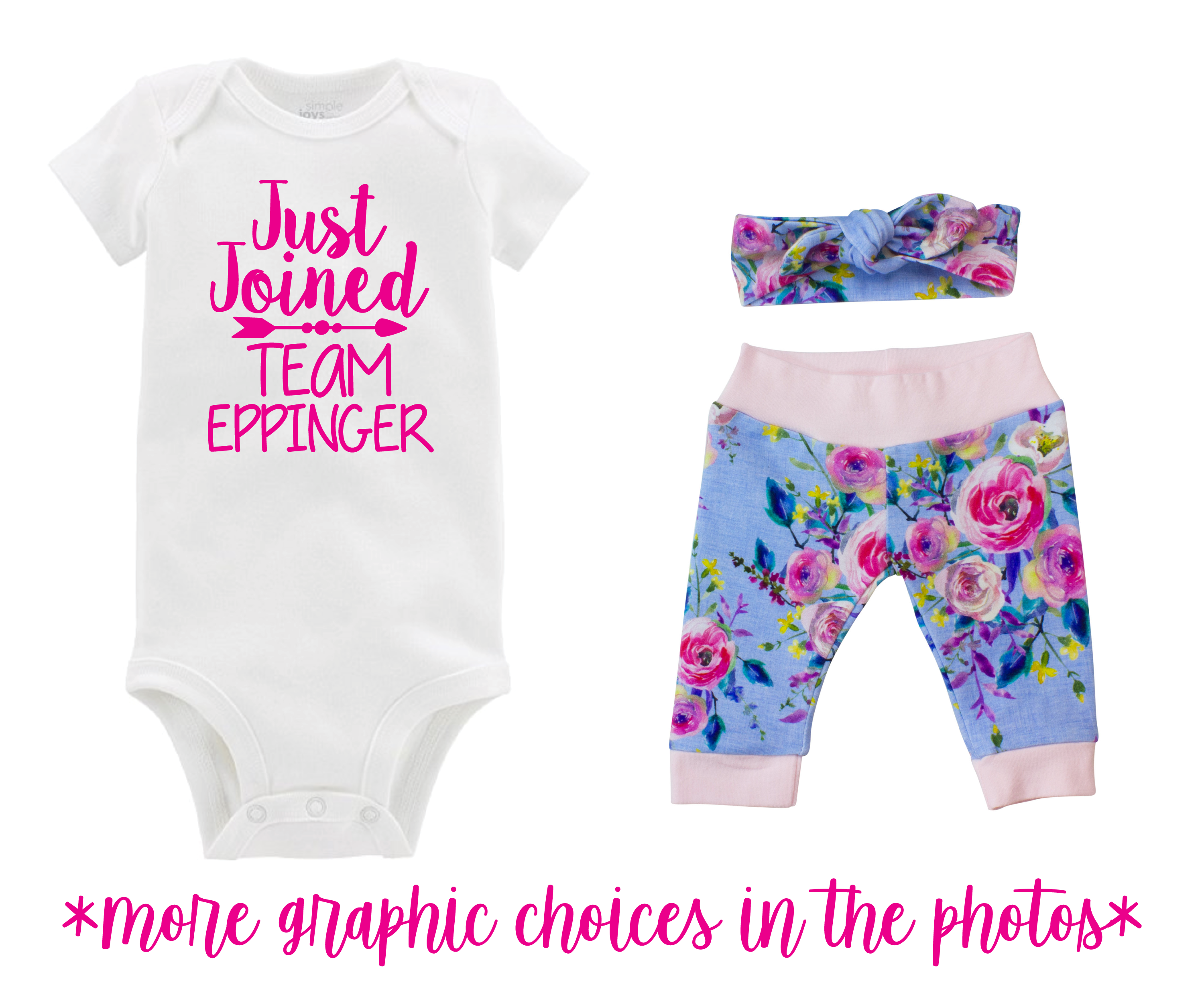 Blue Linen Floral Baby Girl Outfit