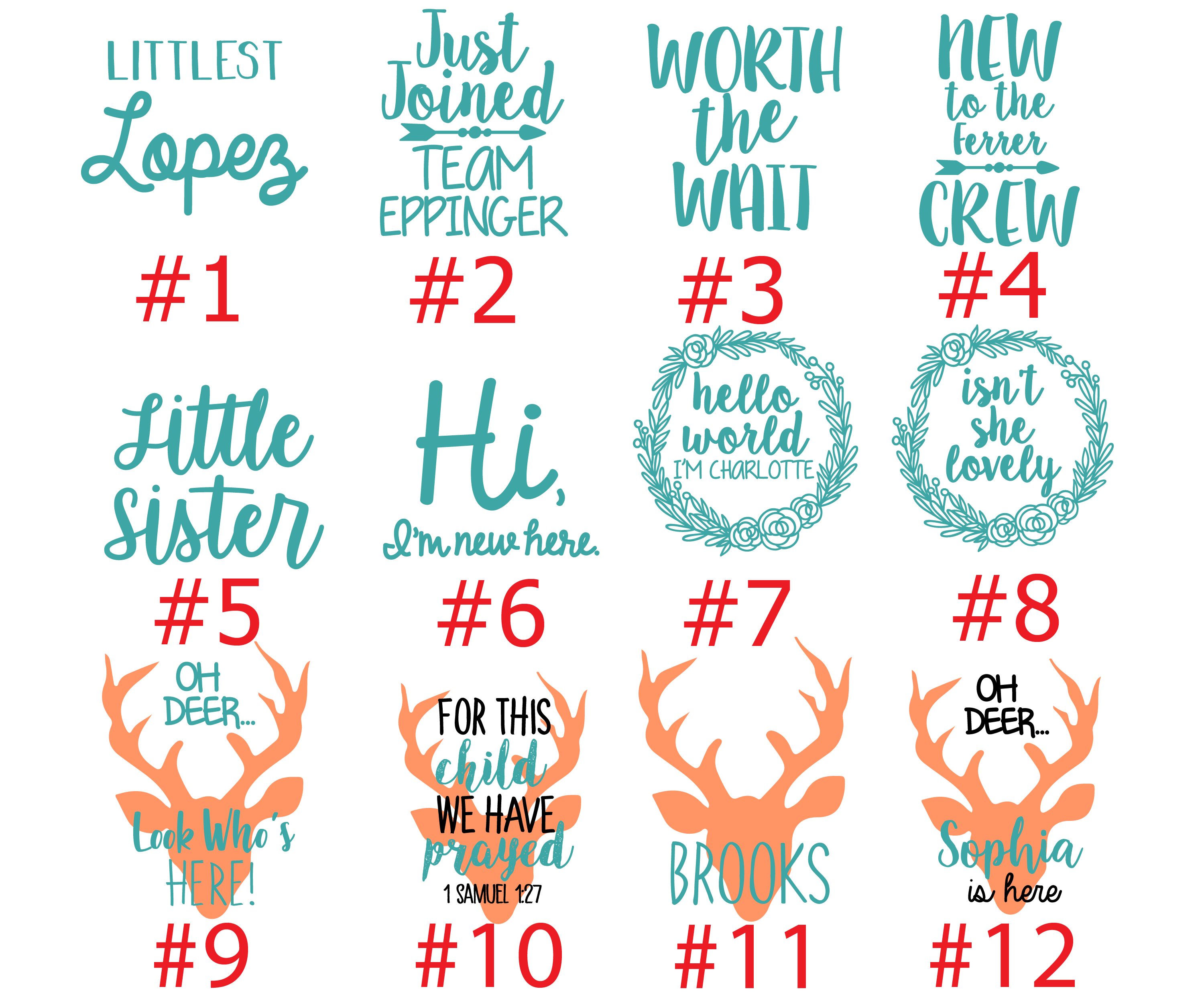 Coral Orange Deer Baby Girl Outfit