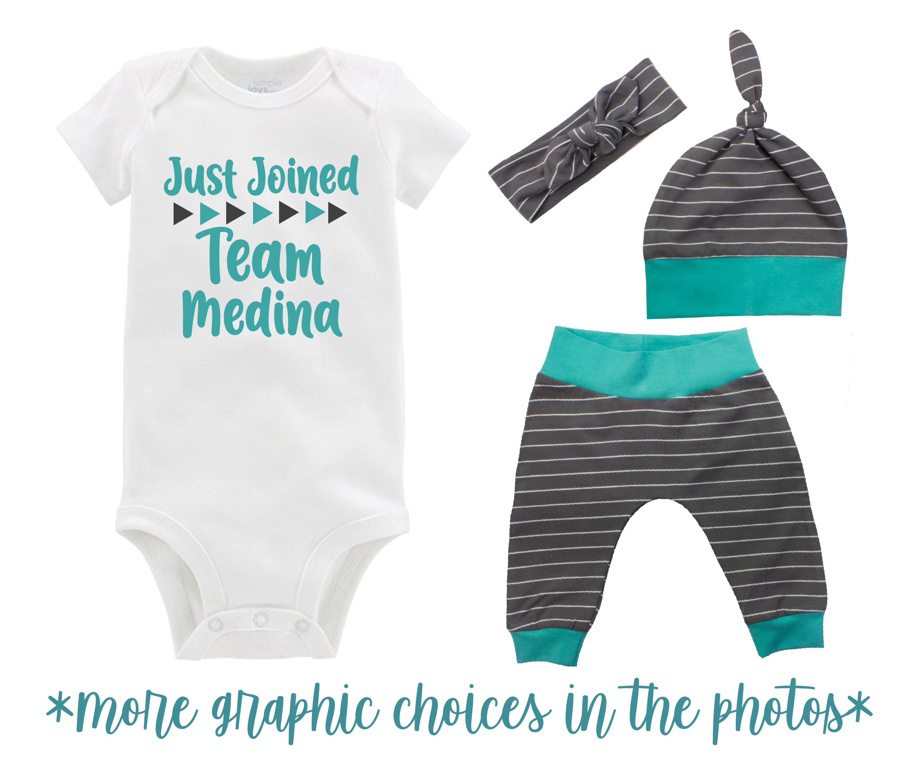 Gray Stripe Unisex Baby Outfit