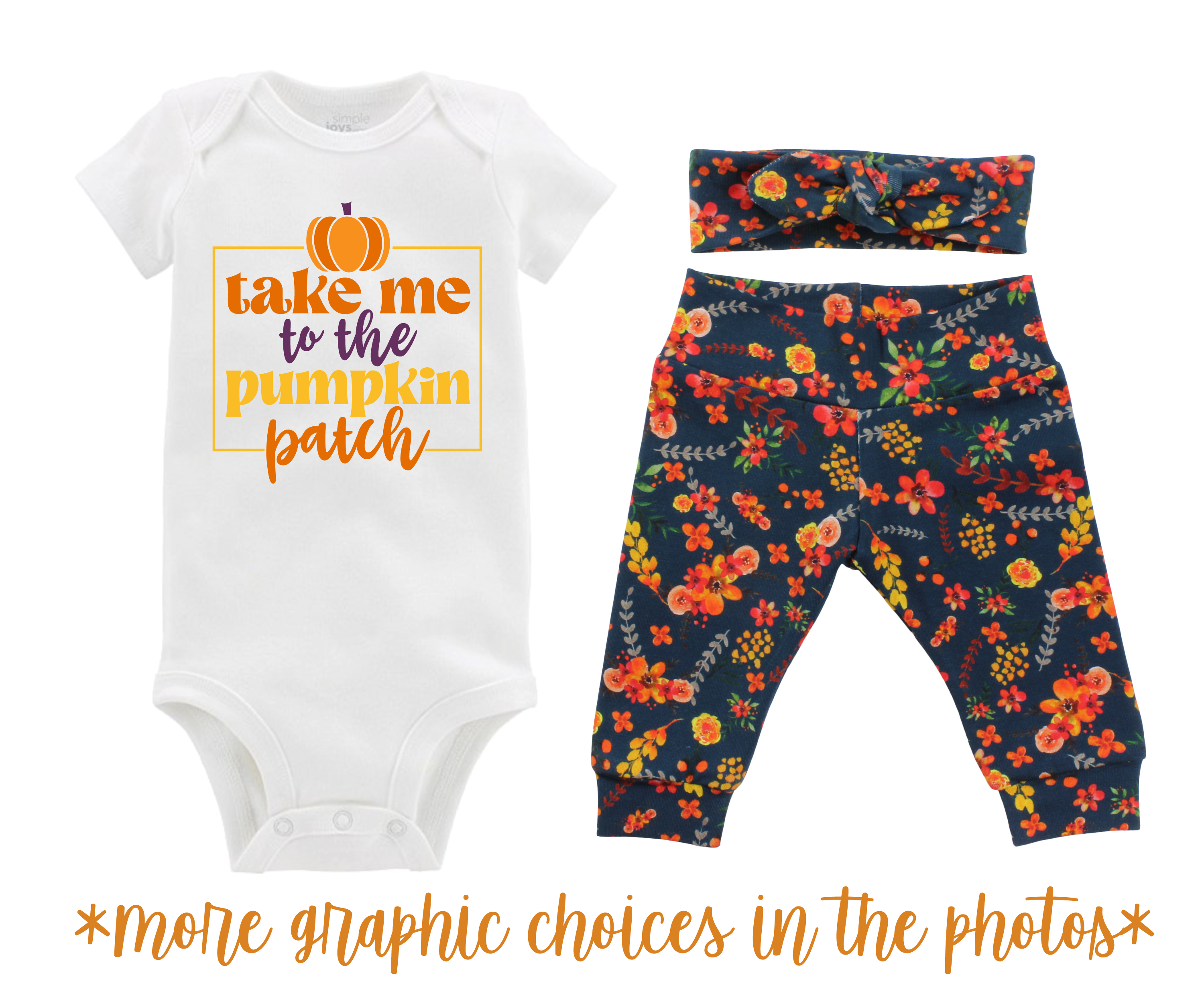 Girl Teal Fall Floral Baby Outfit