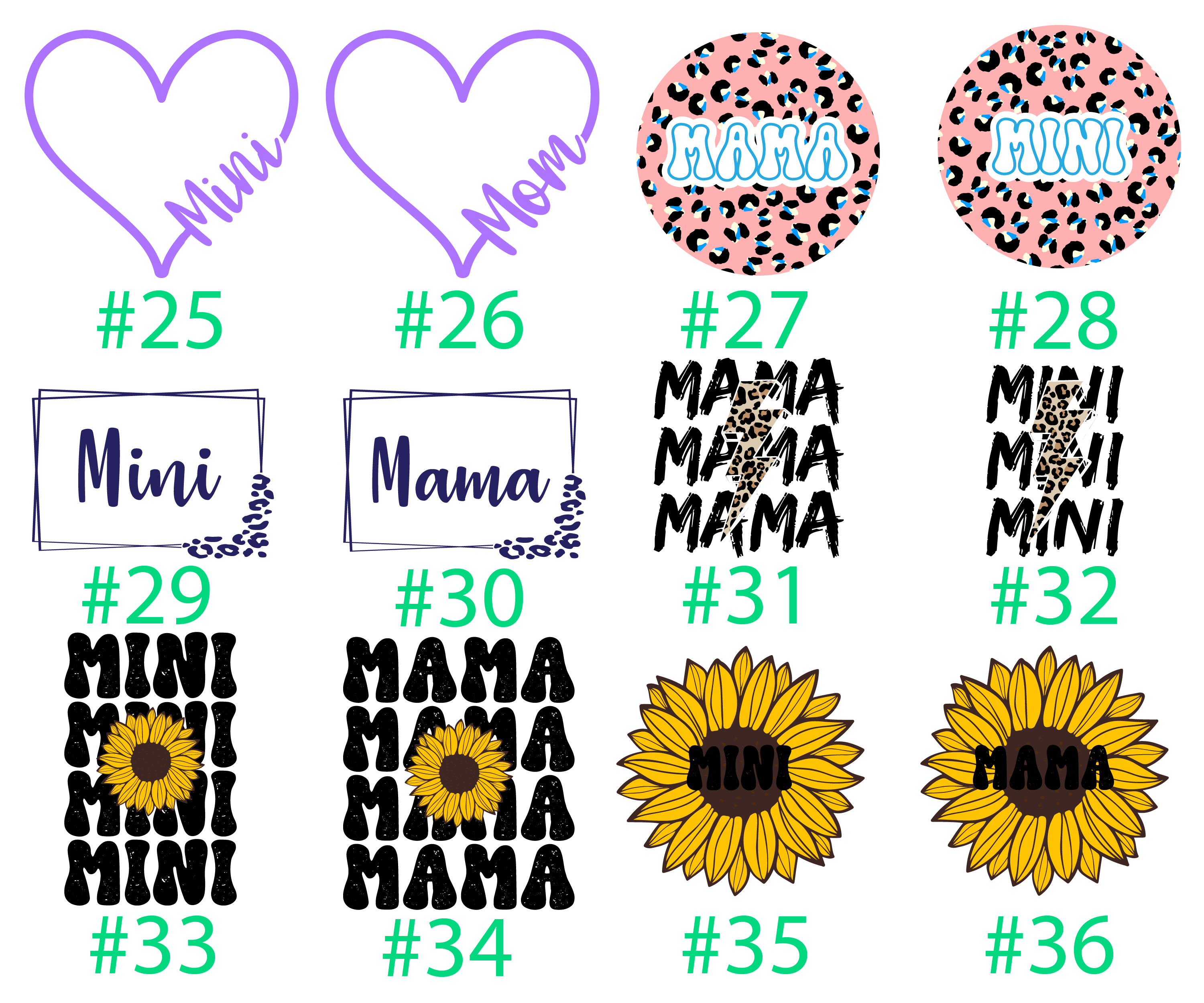 Mama Mini Leopard Retro Matching Tees