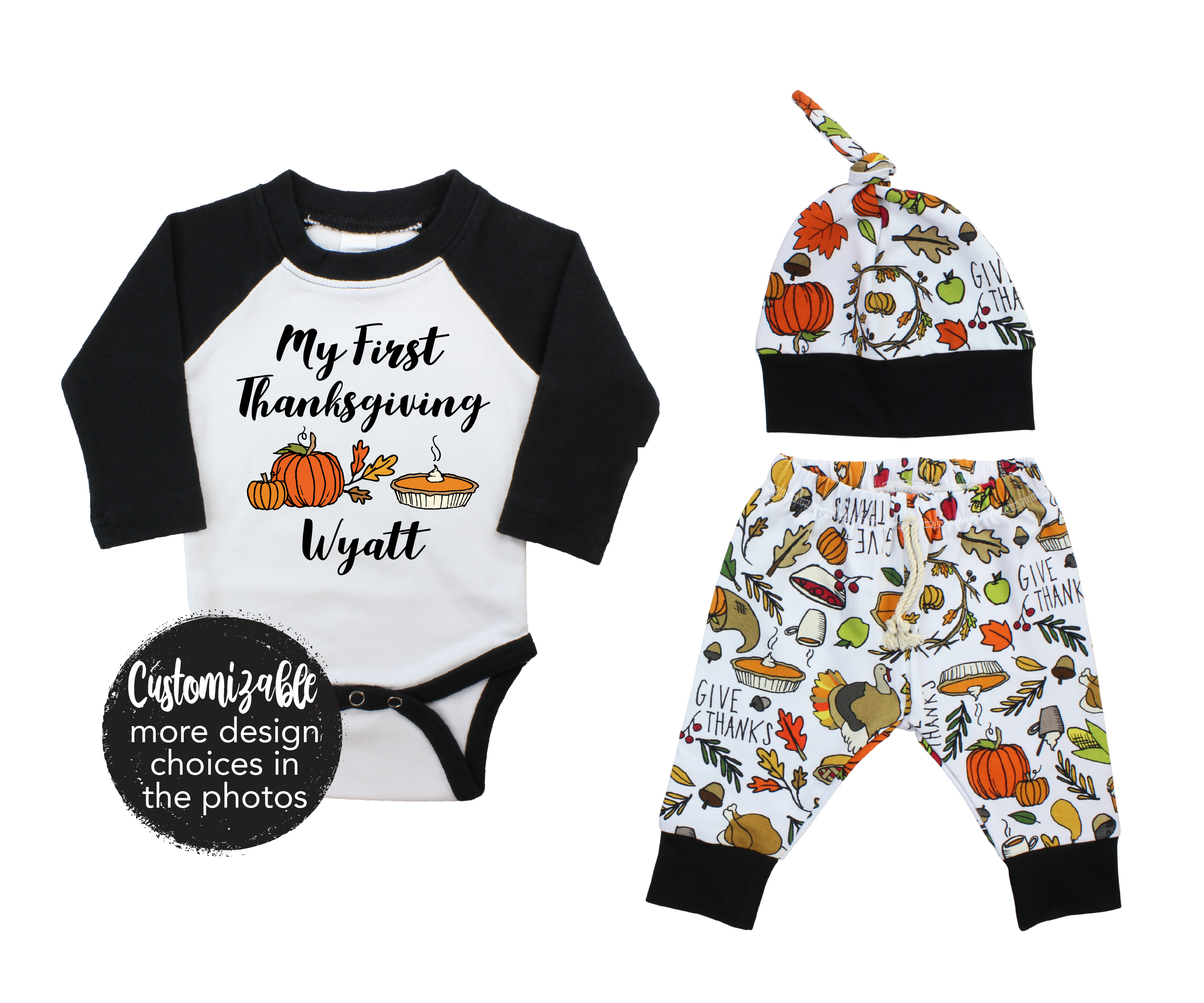 My First Thanksgiving Baby Boy Thanksgiving Turkey Outfit