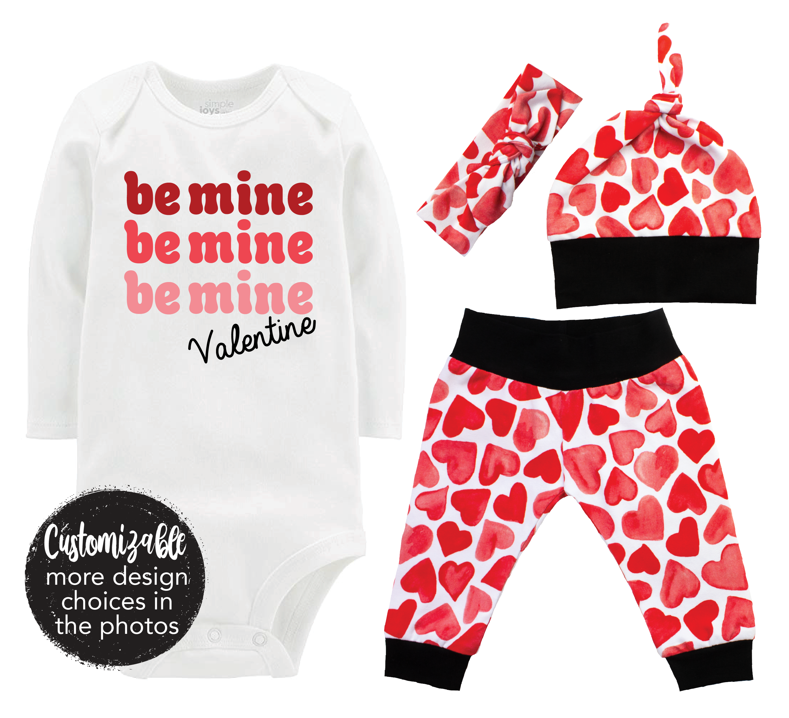 Baby Girl Happy Valentine's Day Heart Outfit