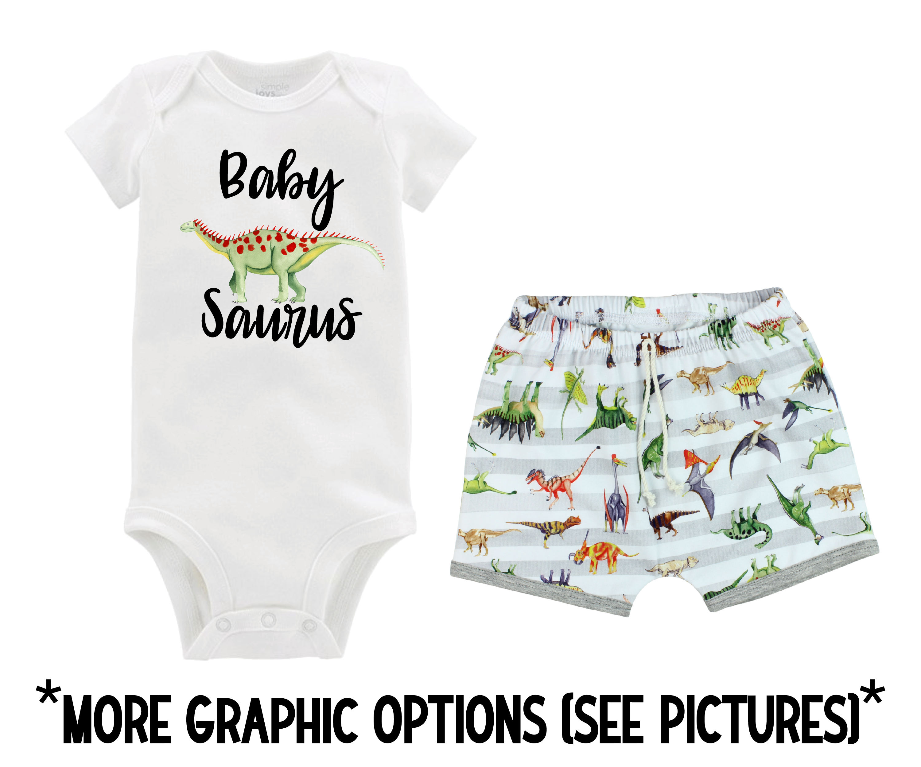 Baby Boy Dino Short Outfit