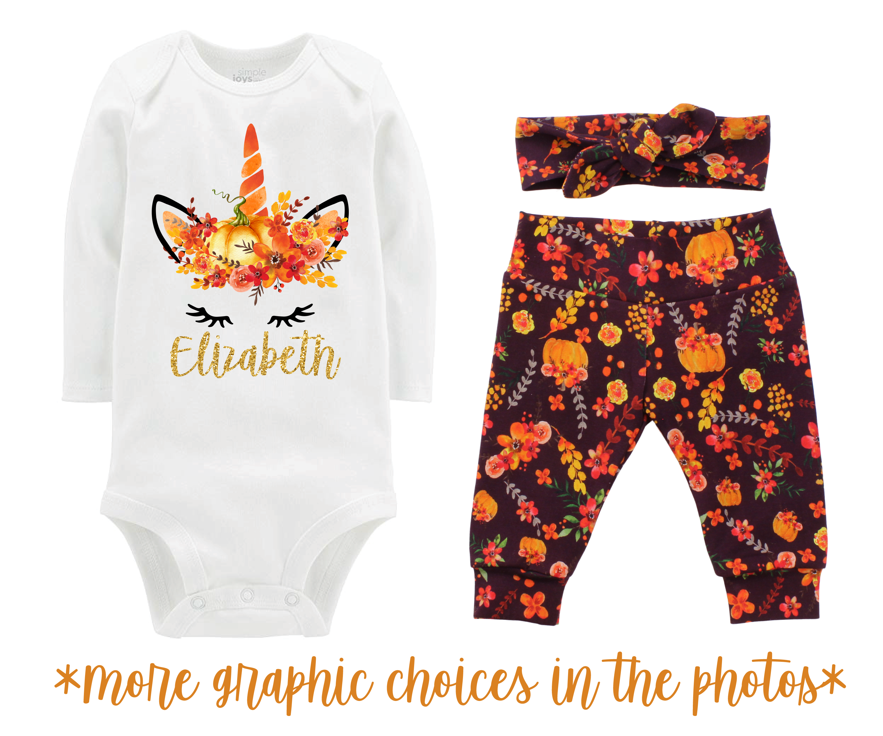 Thanksgiving Wine Fall Floral Baby Outfit