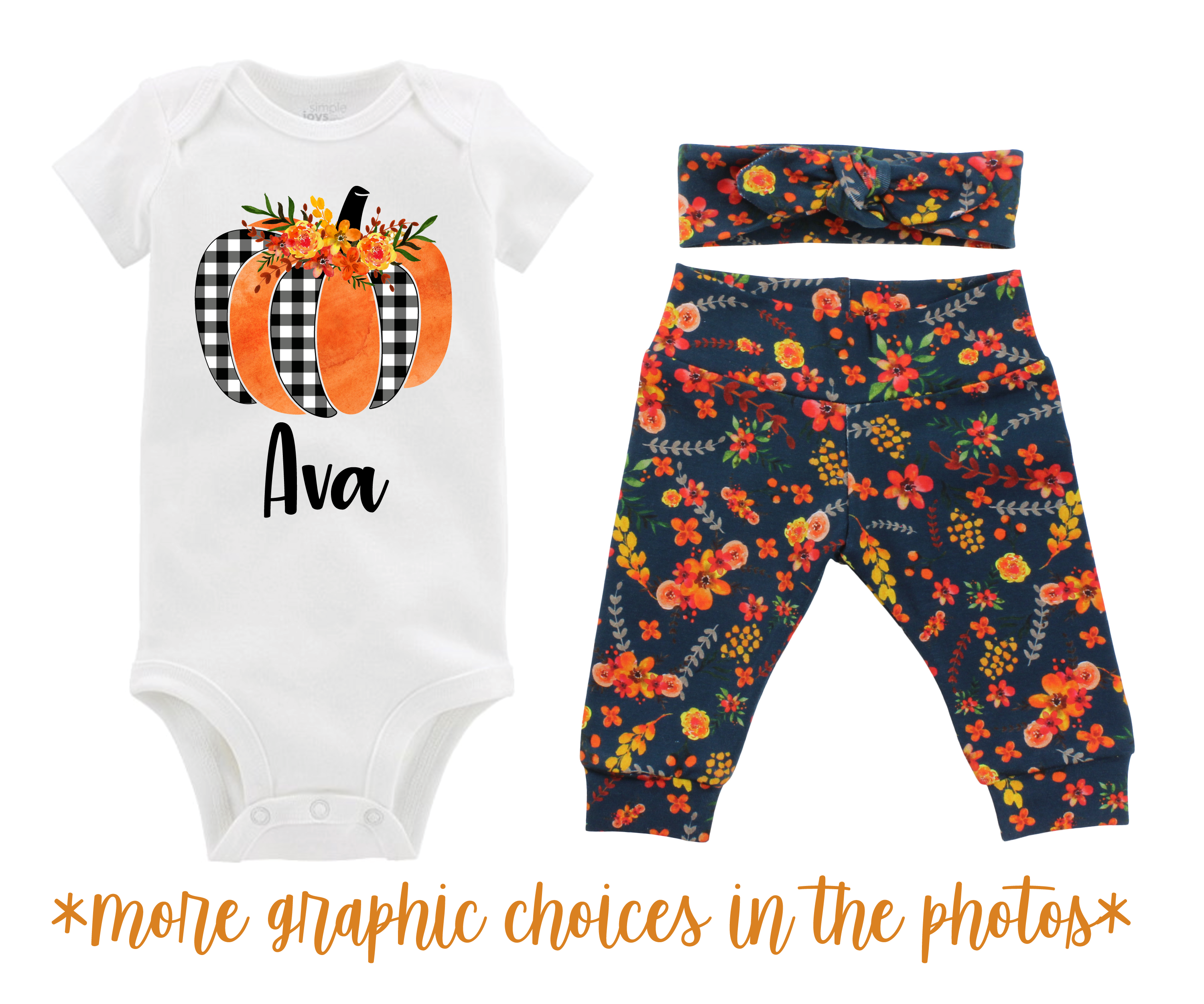 Girl Teal Fall Floral Baby Outfit