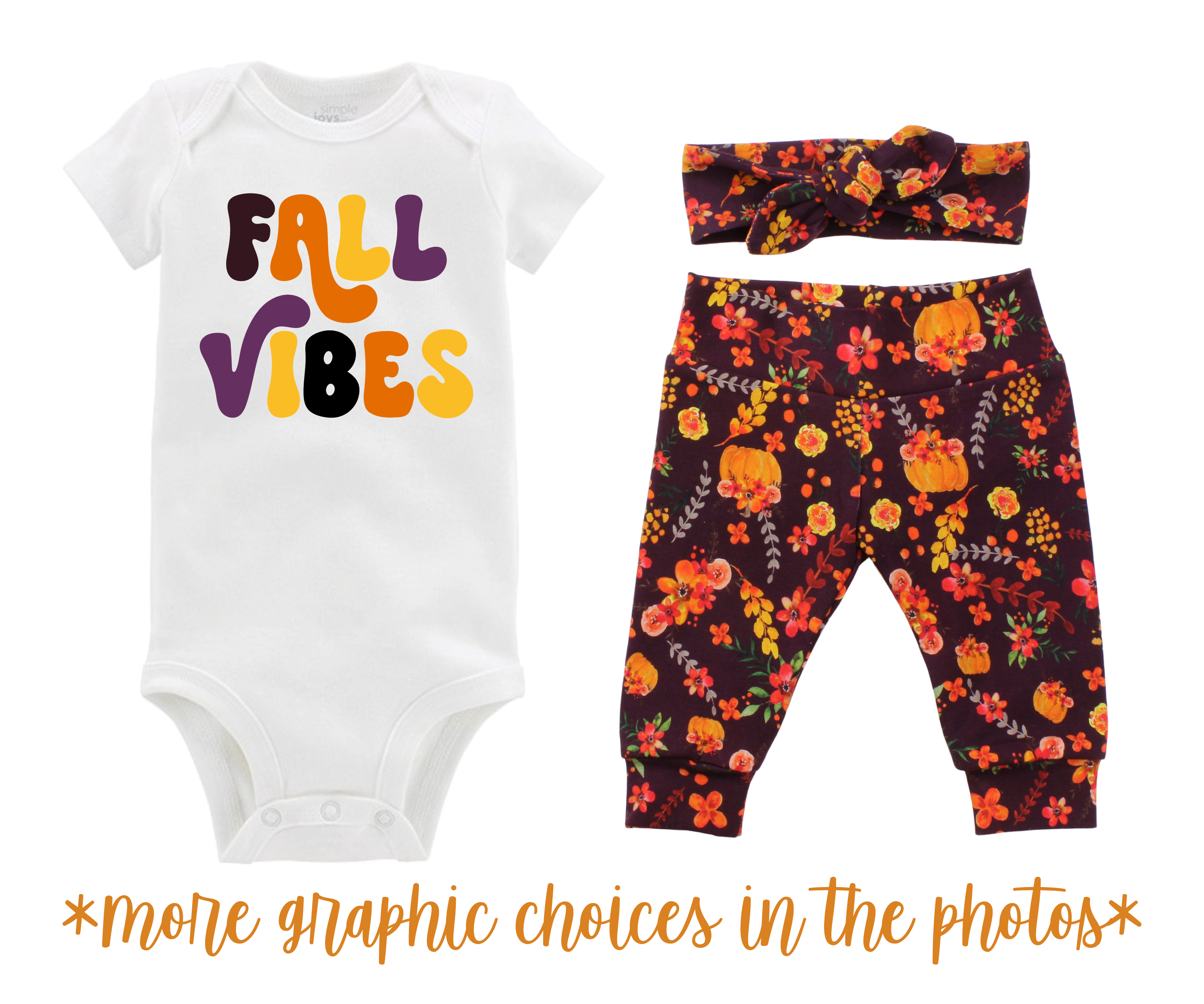 Thanksgiving Wine Fall Floral Baby Outfit