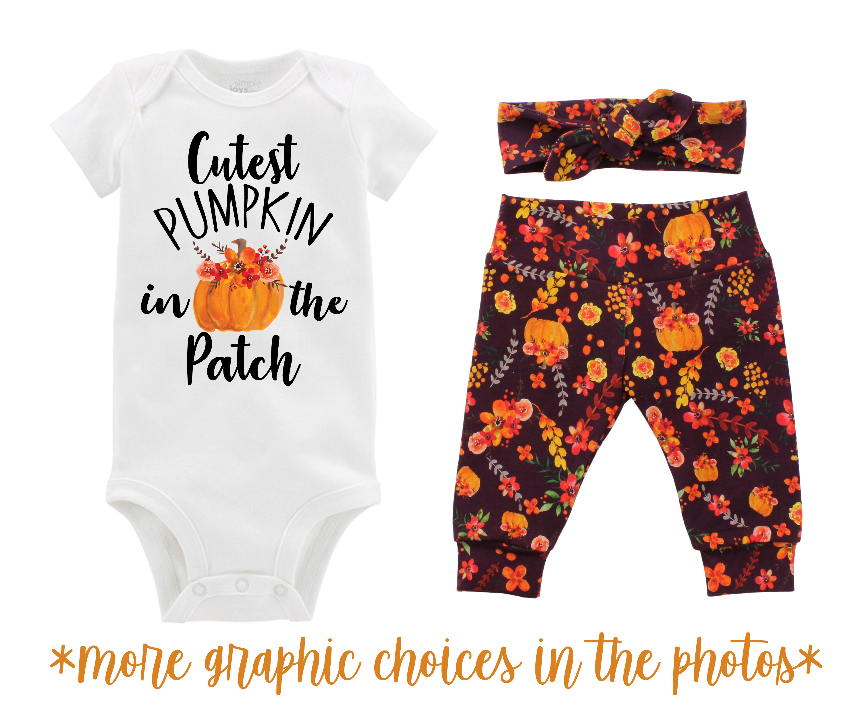 Thanksgiving Wine Fall Floral Baby Outfit