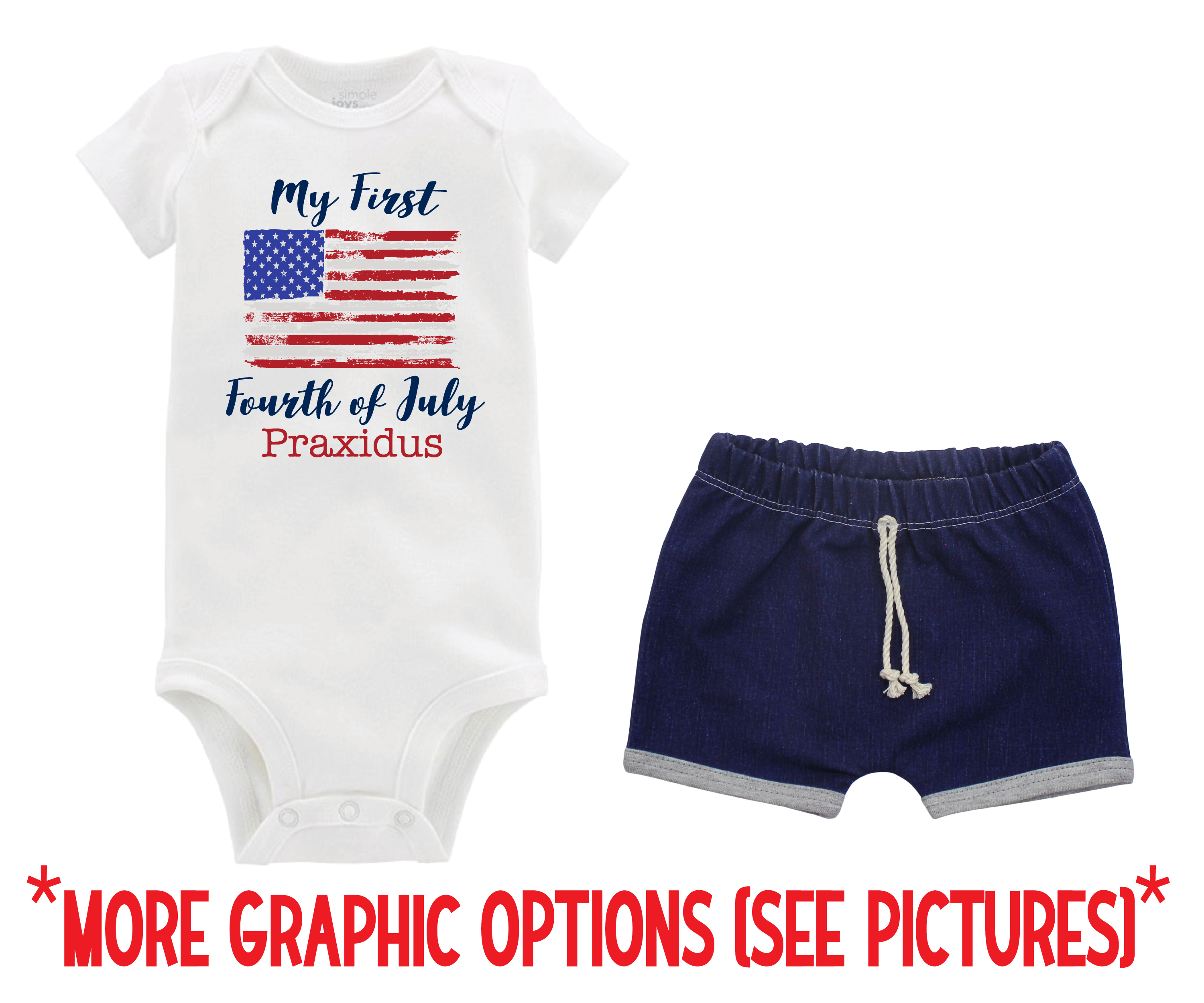 Baby Boy 4th of July Short Outfit