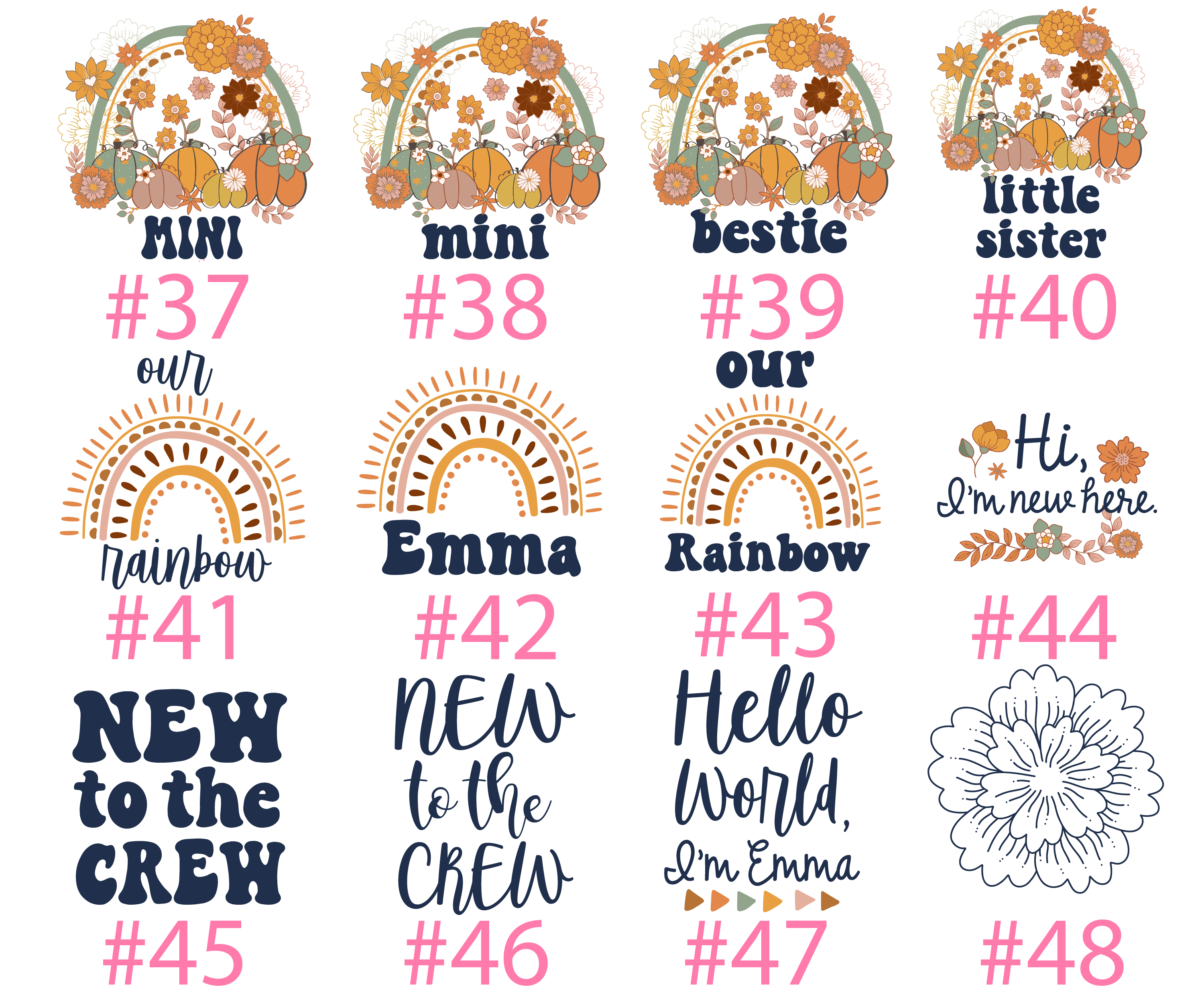Girl Fall Retro Boho Pumpkin Floral Teal Baby Outfit