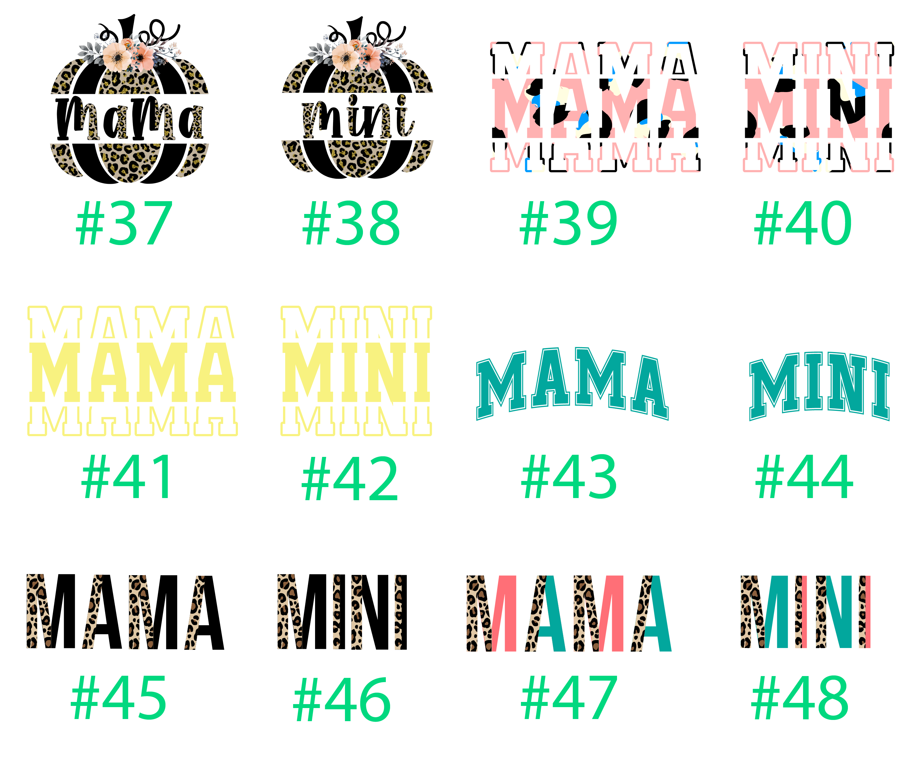 Mama Mini Leopard Retro Matching Tees