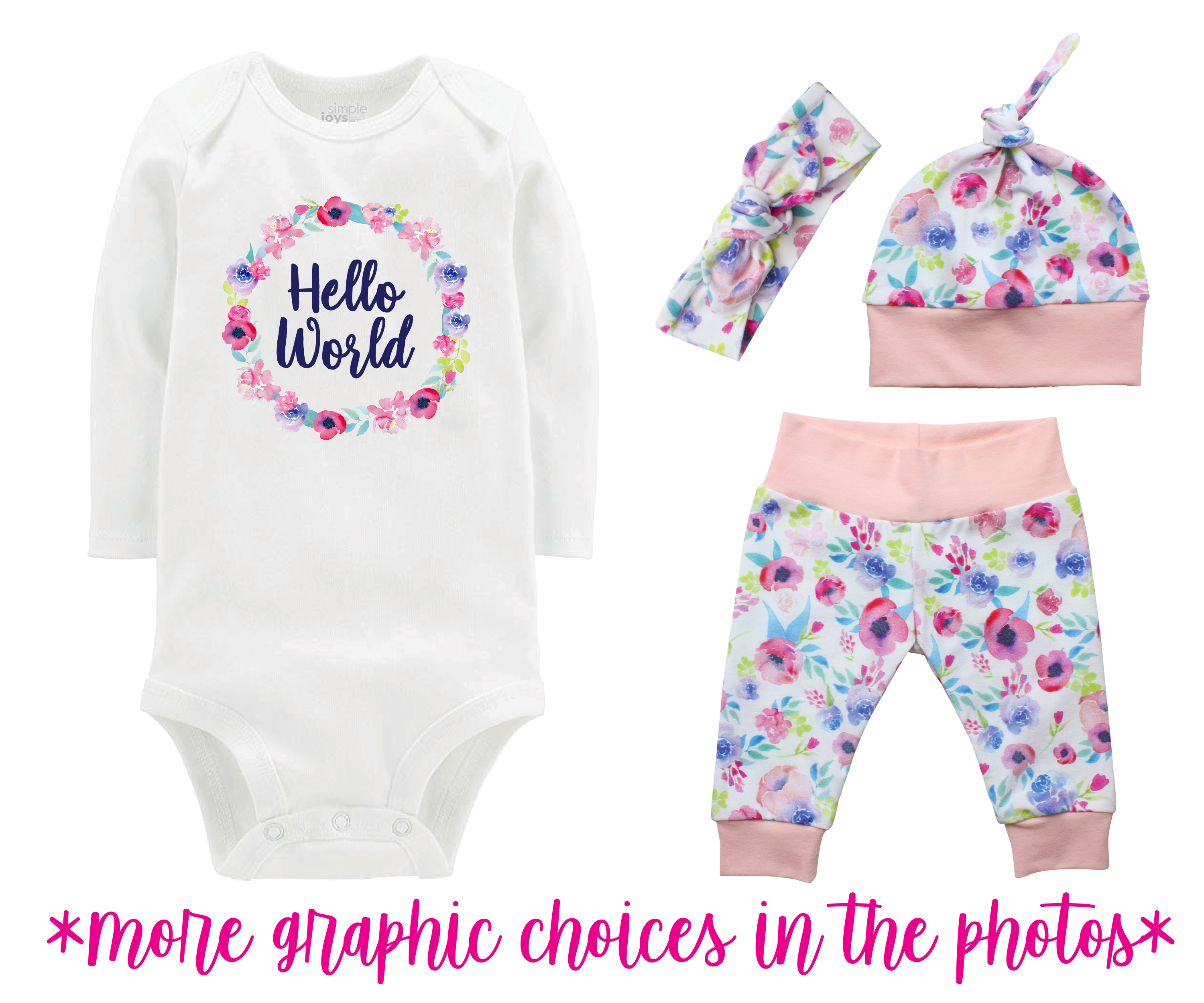 Watercolor Floral Baby Girl Outfit