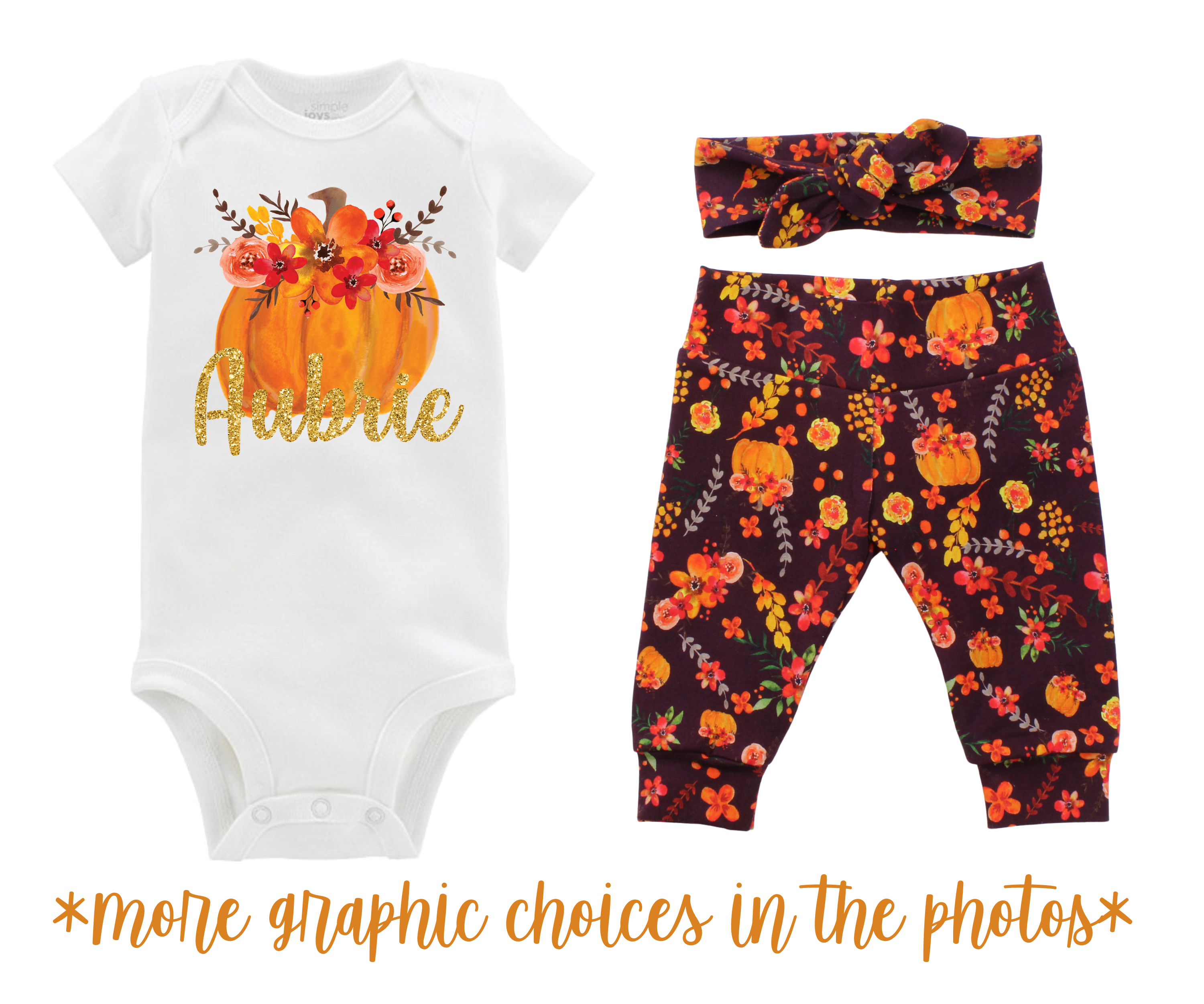 Thanksgiving Wine Fall Floral Baby Outfit